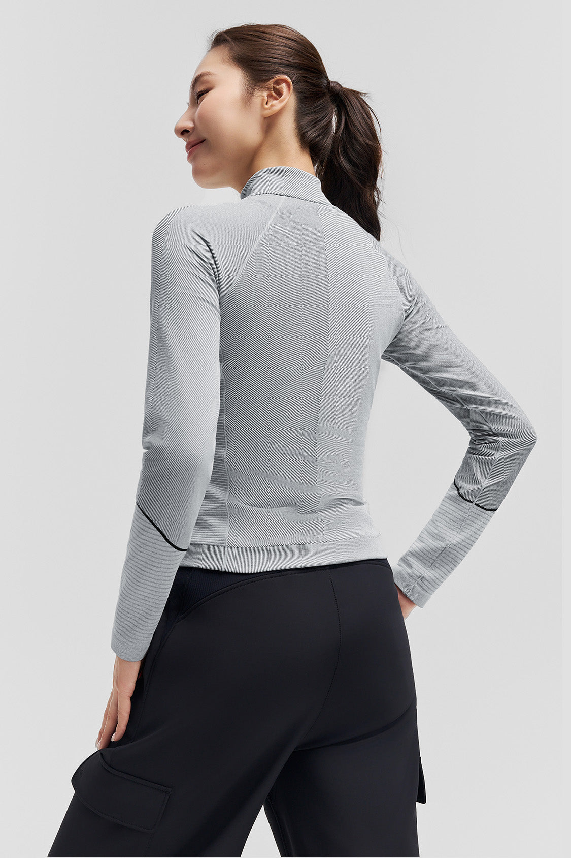beneunder fullzipdry womens full zip quick dry shaping top #color_gray