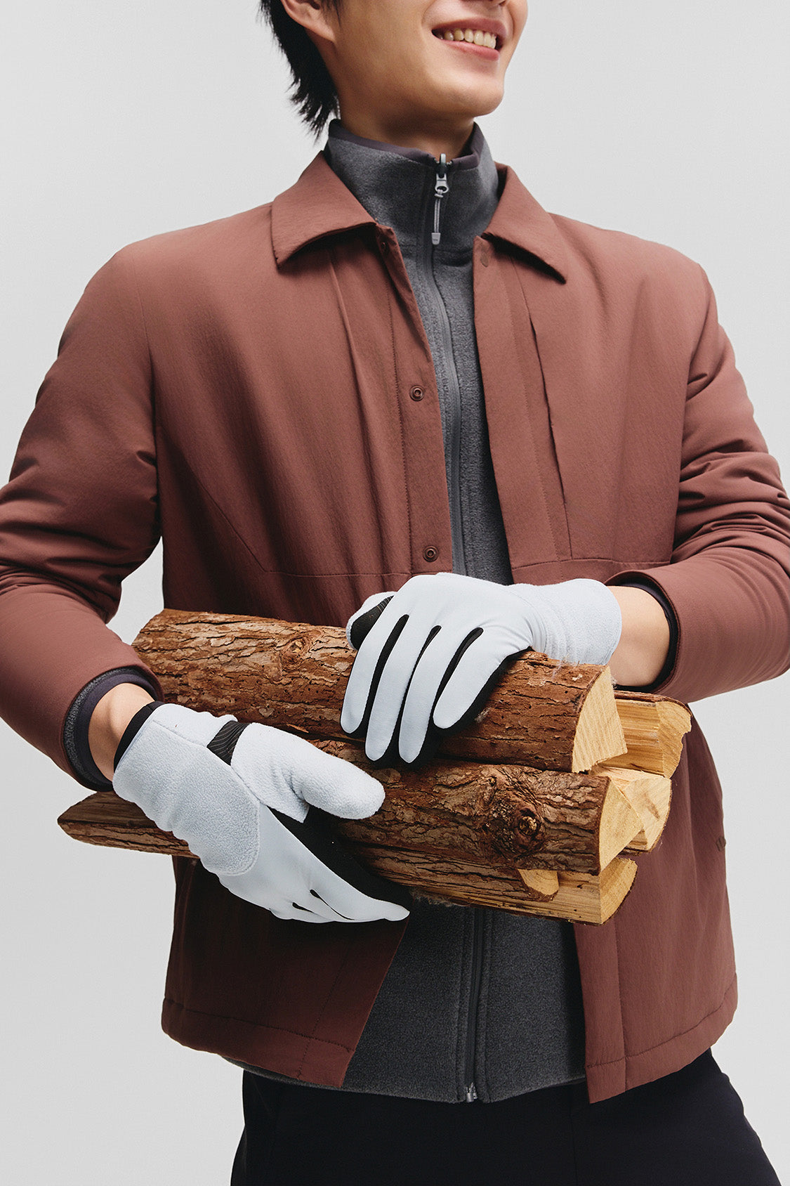 beneunder glovetherm unisex thermal fleece gloves #color_gray