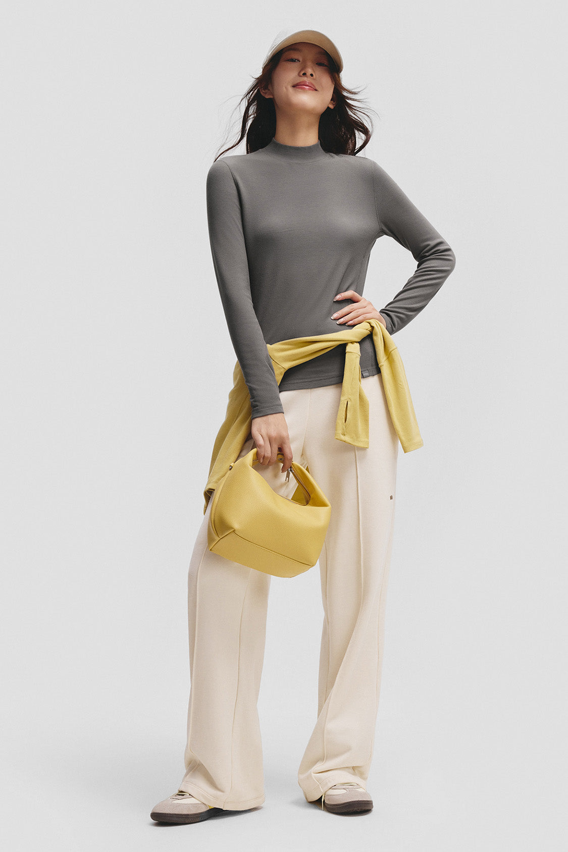 beneunder cozyflex womens half turtleneck thermal base layer top #color_gray