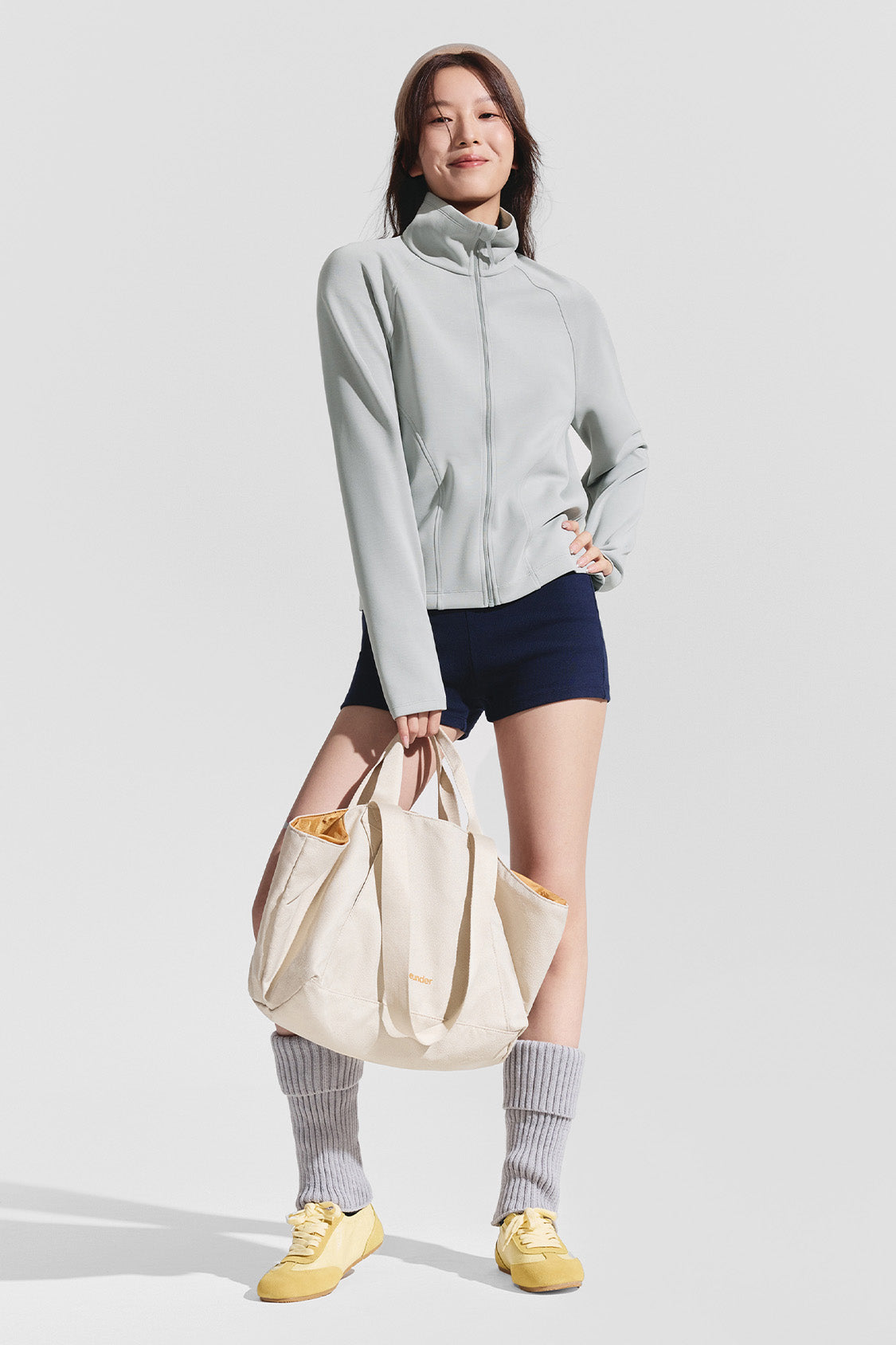 beneunder breezeshield womens high collar windproof sun jacket upf50#color_gray