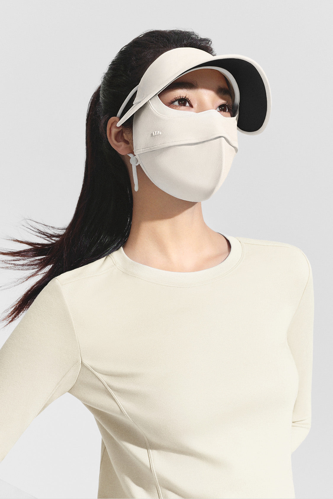 beneunder breezeshield womens all season bare touch face shield upf50 #color_beige