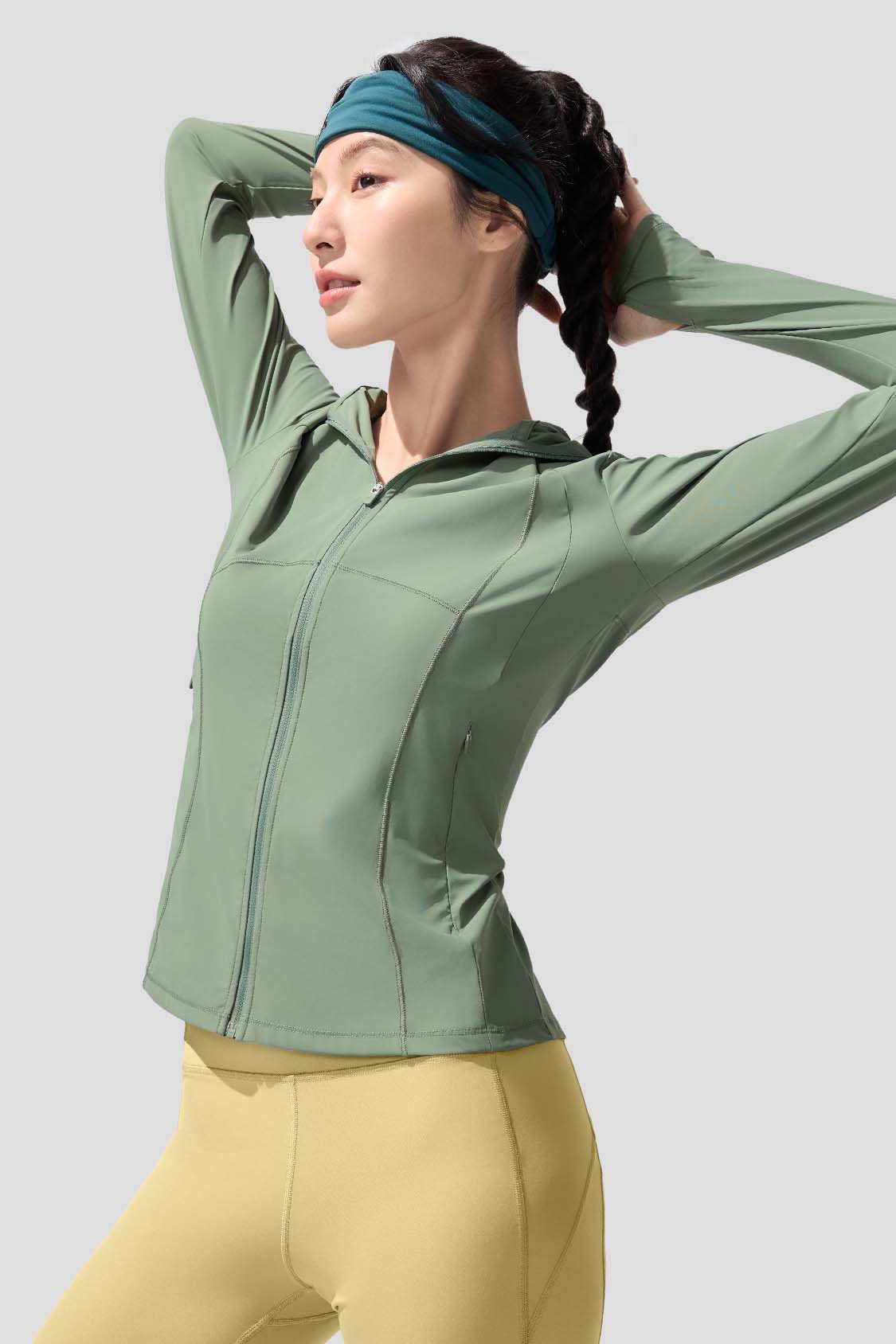 women's sun protection jacket #color_green