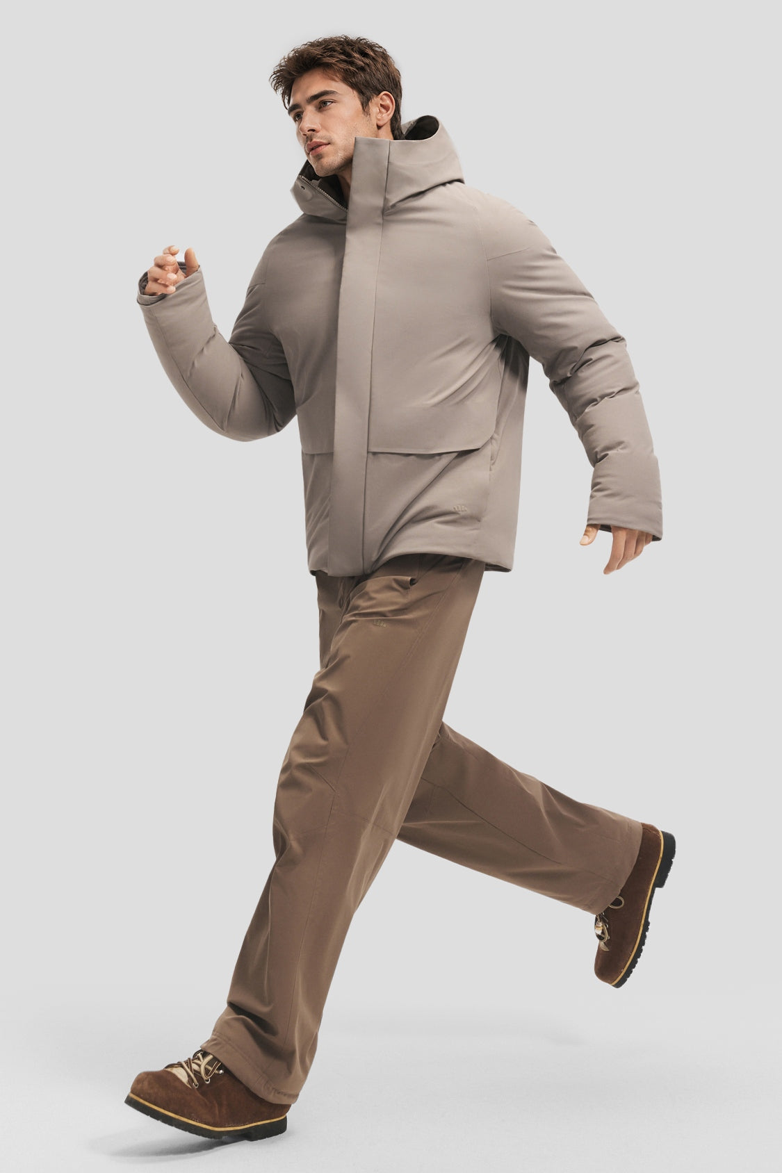 Men's Full-Coverage Stretch Hooded Down Jacket (Maximum Warmth) HD014