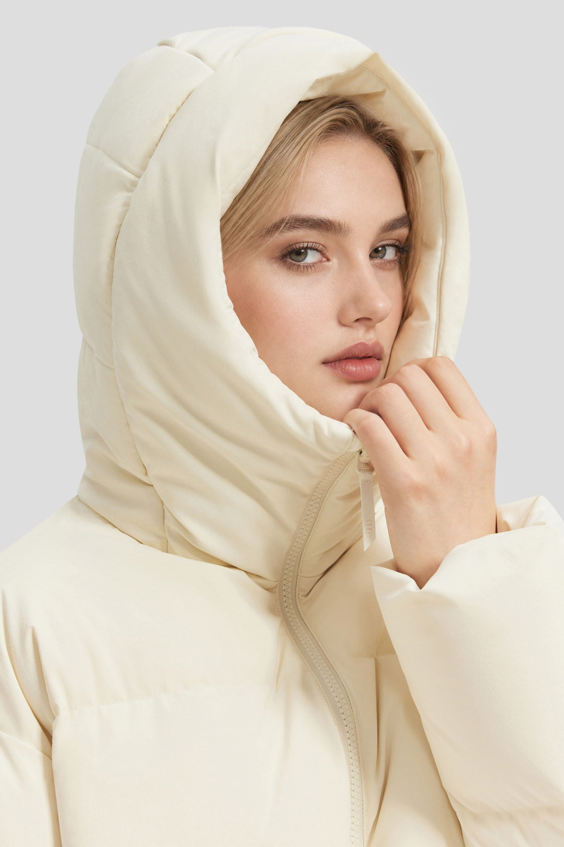 Women's Stretch Softshell Hooded Down Jacket (Maximum Warmth) HD012