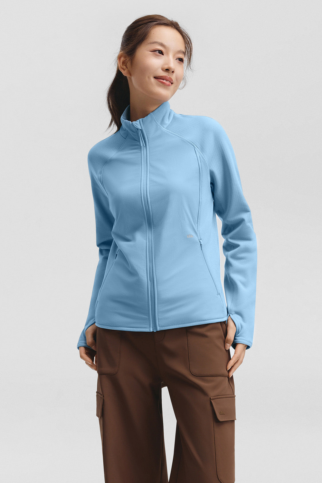 beneunder windhaven womens medium warmth windproof fleece jacket #color_light blue