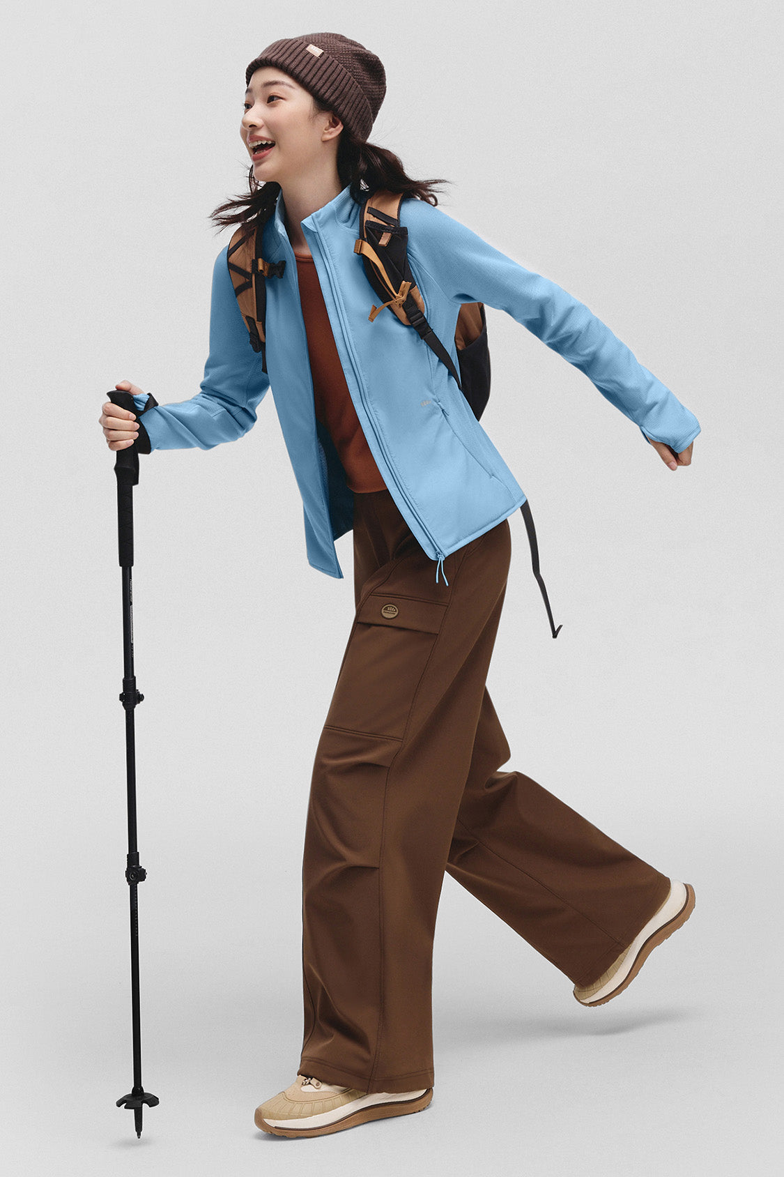 beneunder windhaven womens medium warmth windproof fleece jacket #color_light blue