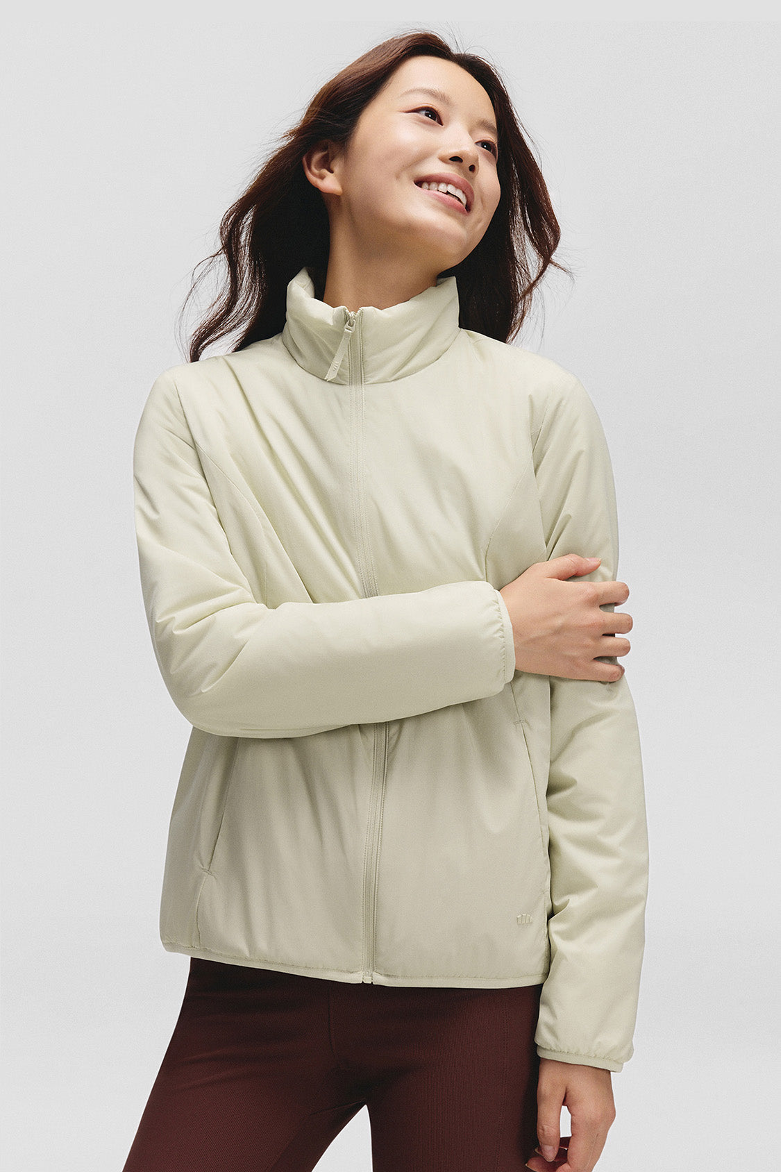 beneunder peakstand womens medium warmth stand collar fleece jacket #color_light brown