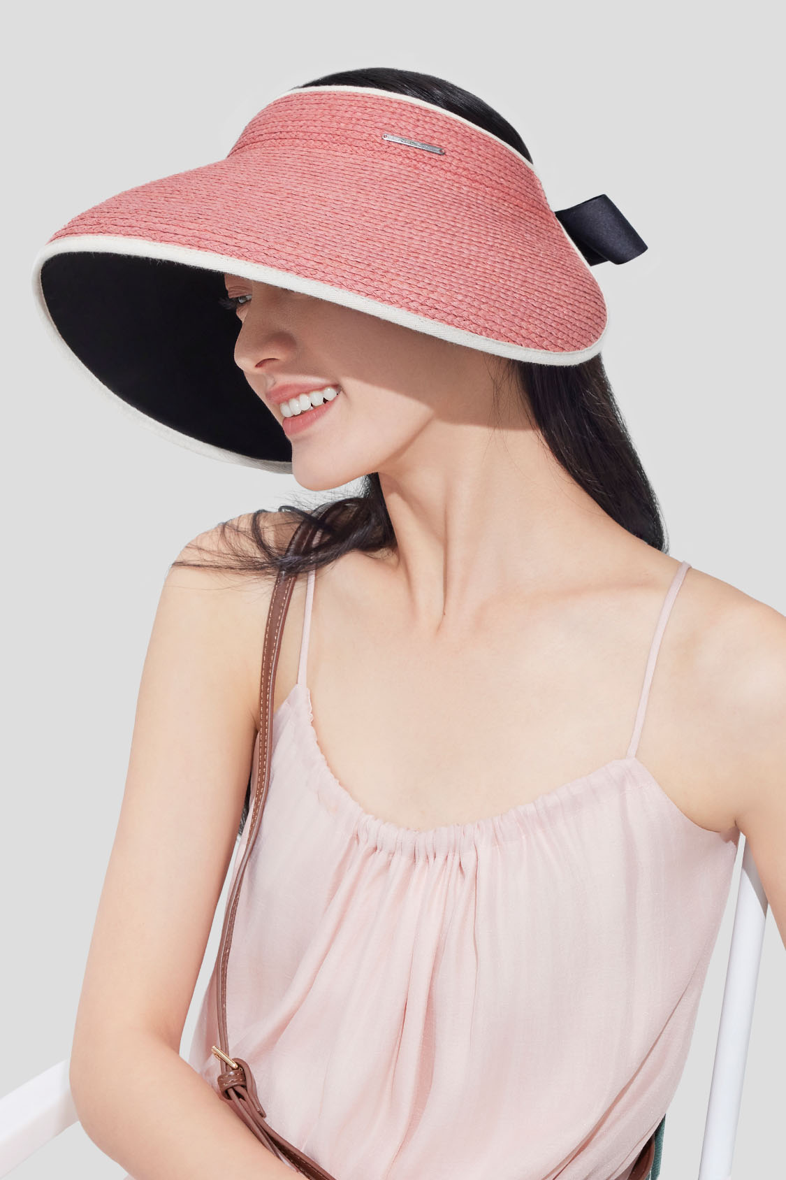 beneunder women's sunshield straw hat #color_light pink raffia