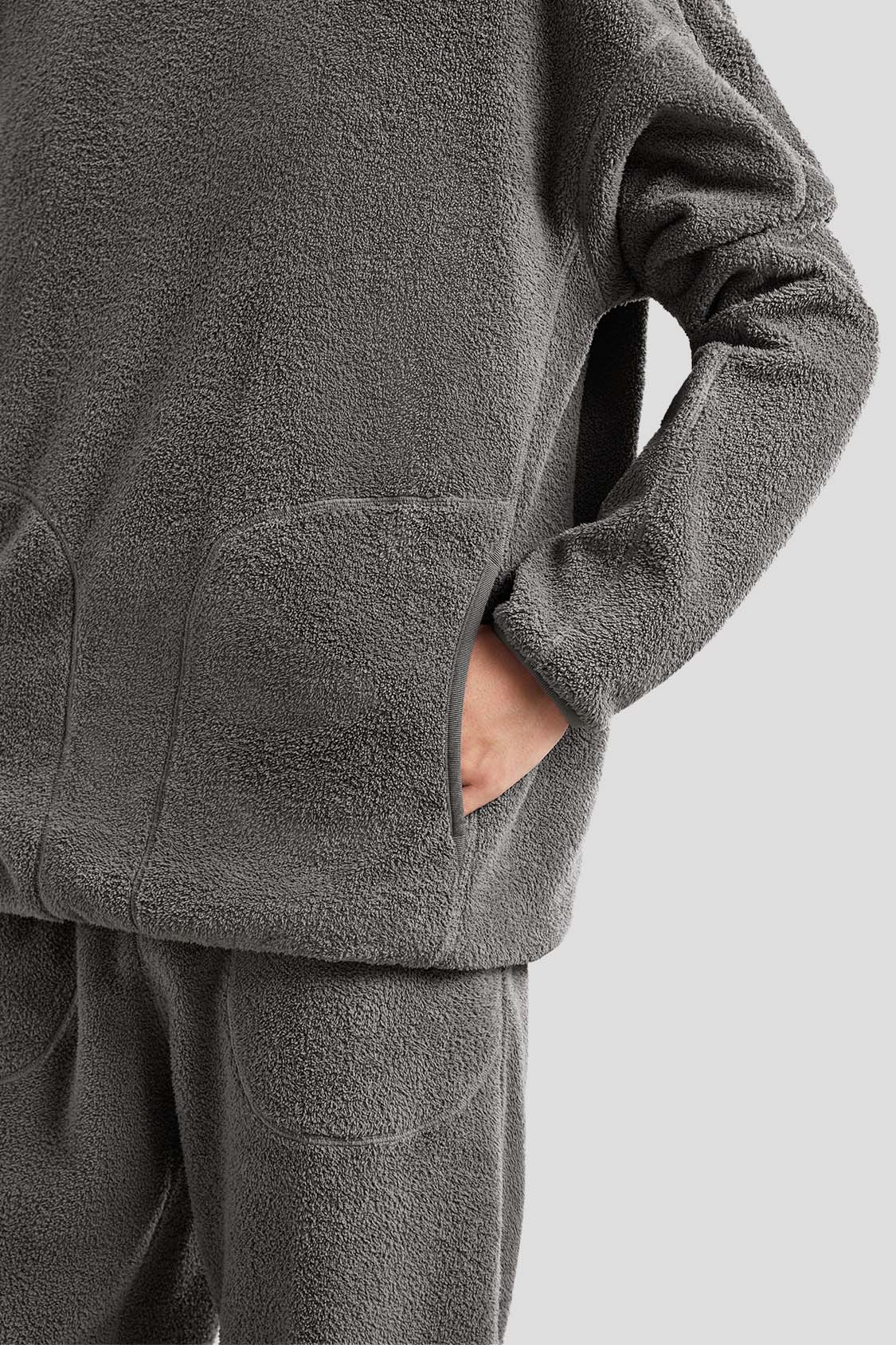 beneunder men's cozy fleece loungewear #color_graphite gray