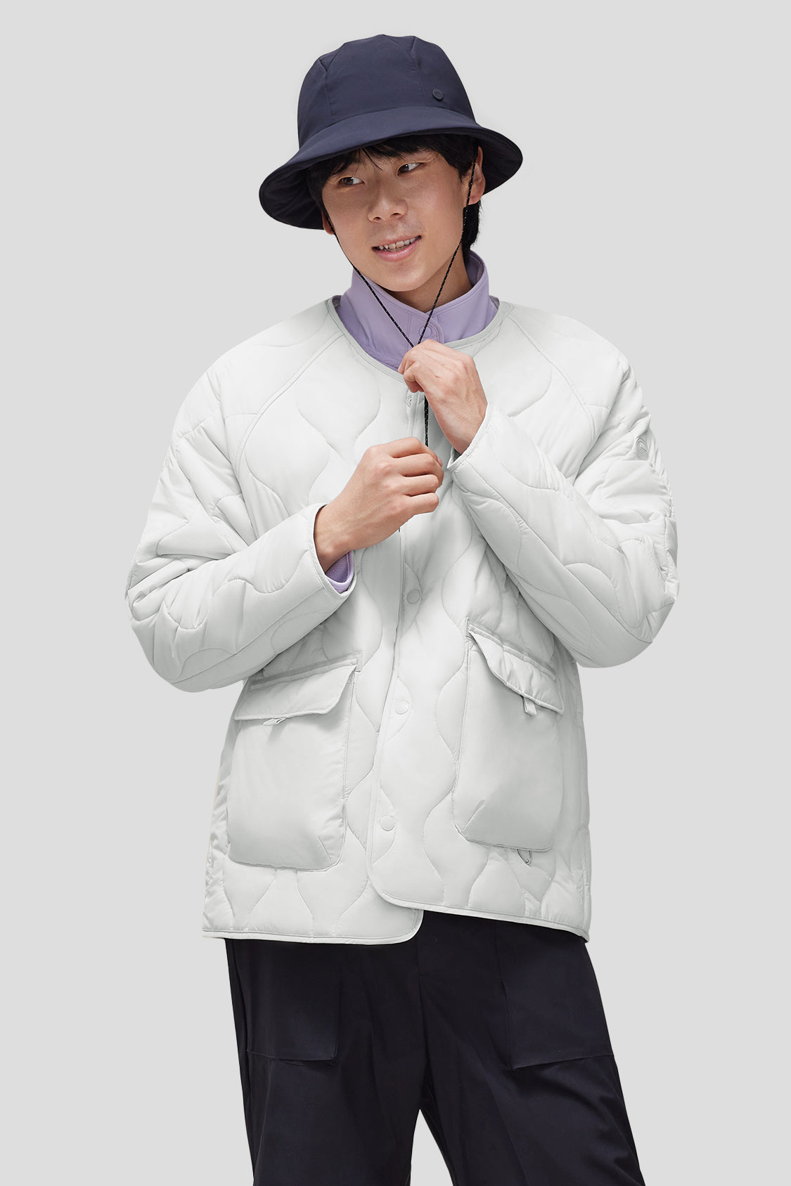 beneunder men's insulated jacket #color_misty gray