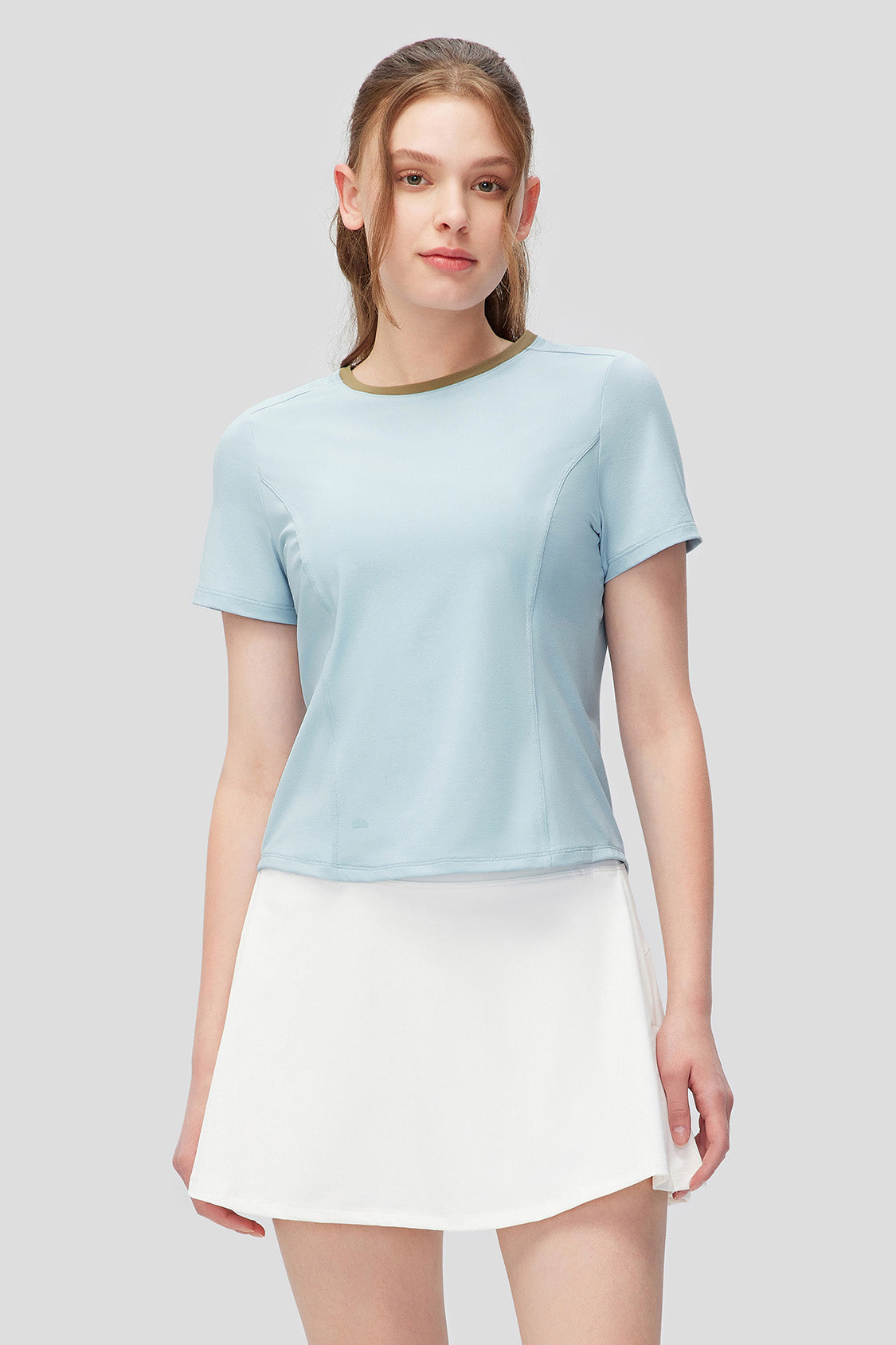 beneunder women's tops t-shirts #color_misty blue