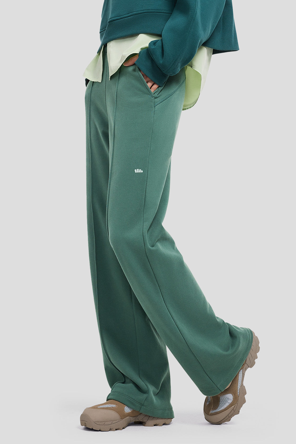 beneunder women's wide leg pants #color_misty green