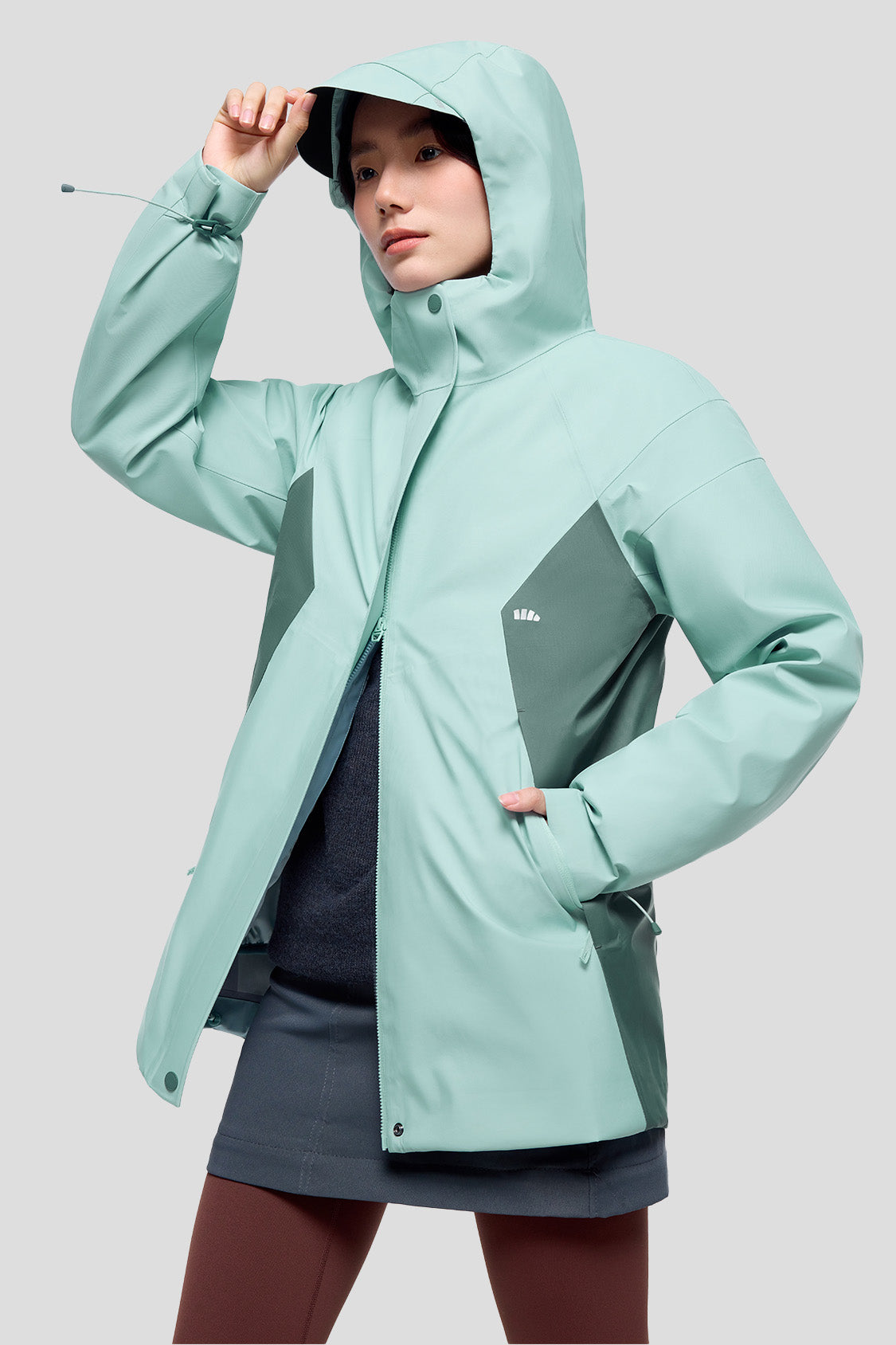 beneunder women's jacket #color_misty isle green