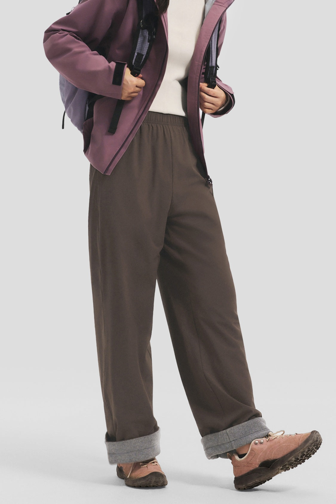 Women's Windproof Micro Fleece Straight-Leg Pants (High Warmth) PM020