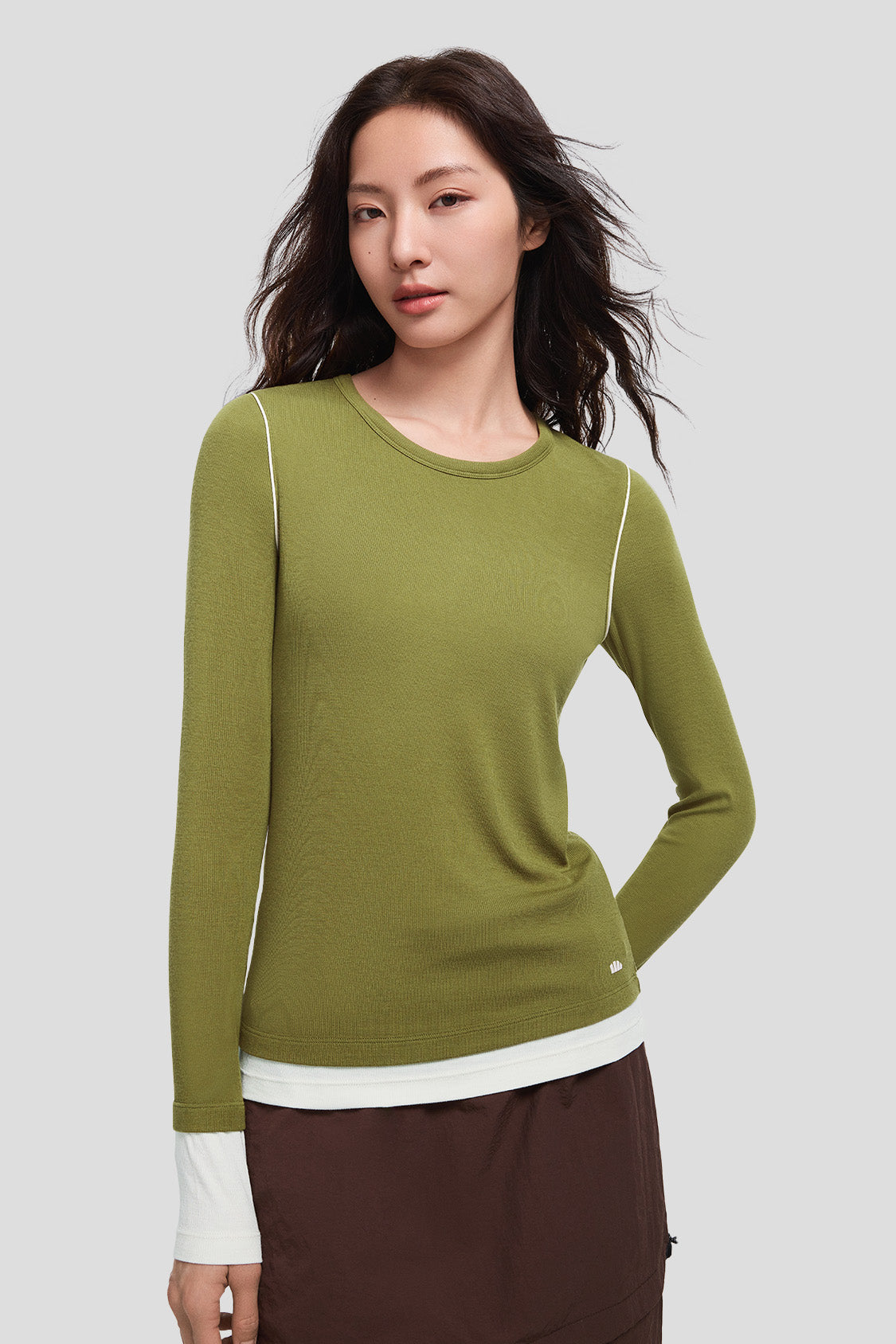 beneunder women's base layer #color_moss brown