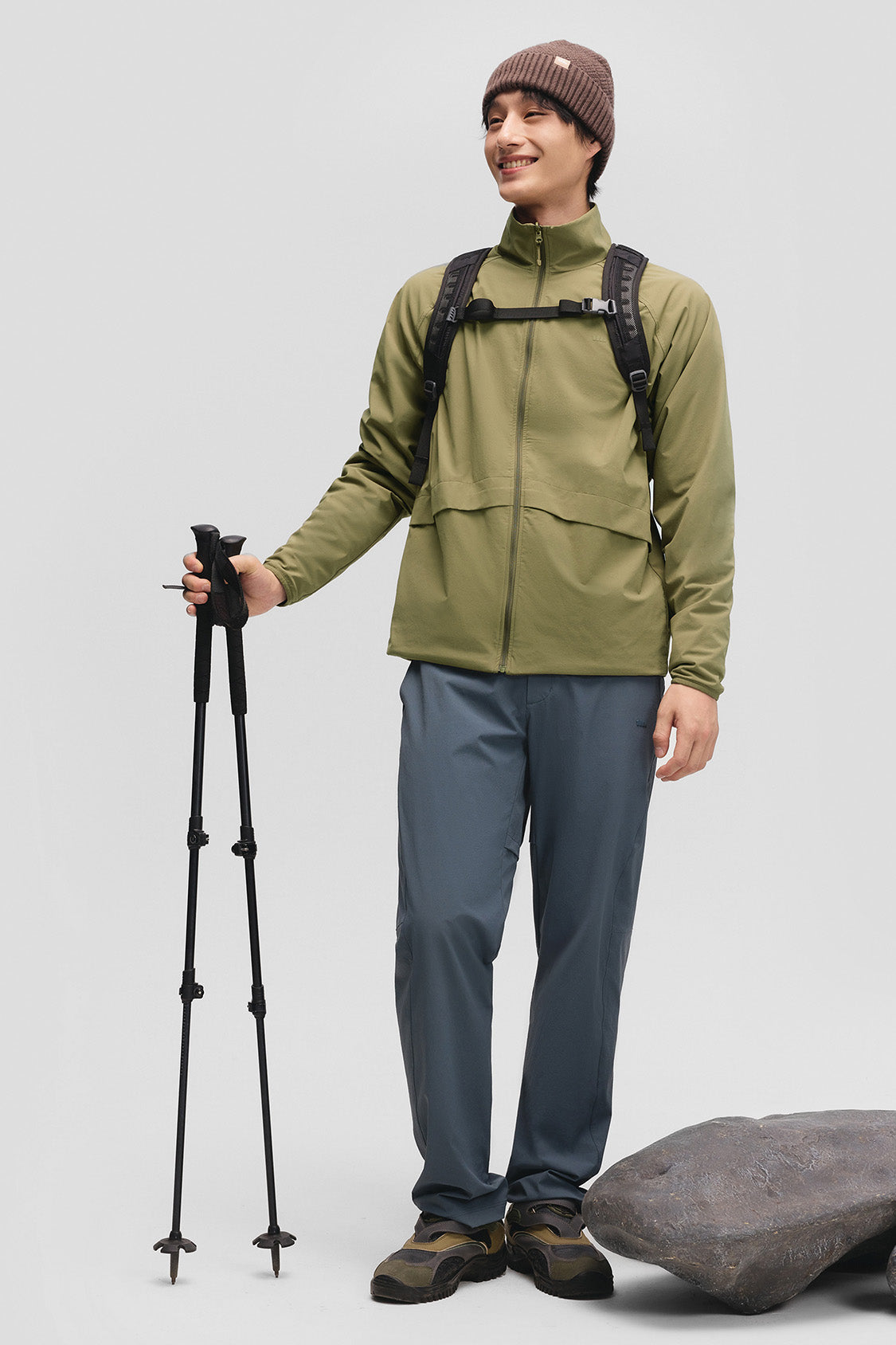 beneunder flipheat mens light warmth reversible fleece jacket #color_olive