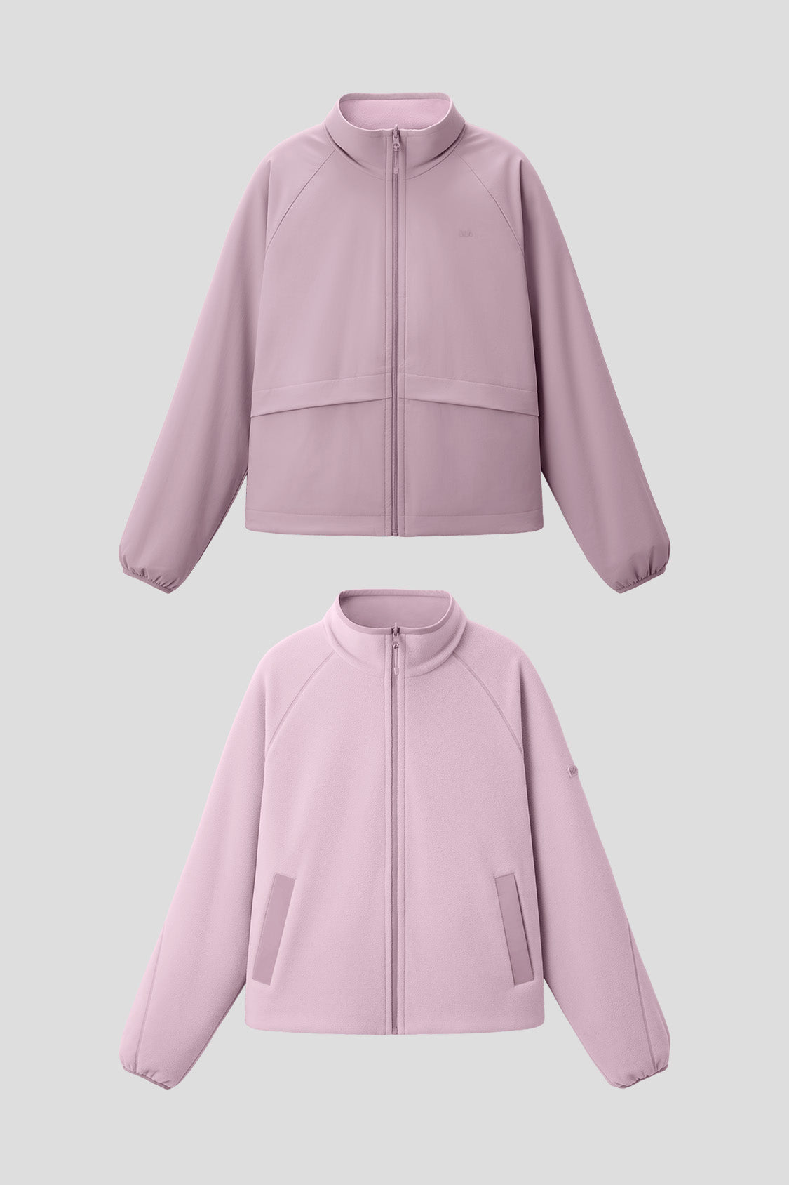 beneunder flipbreeze womens light warmth reversible fleece jacket#color_pink - mauve