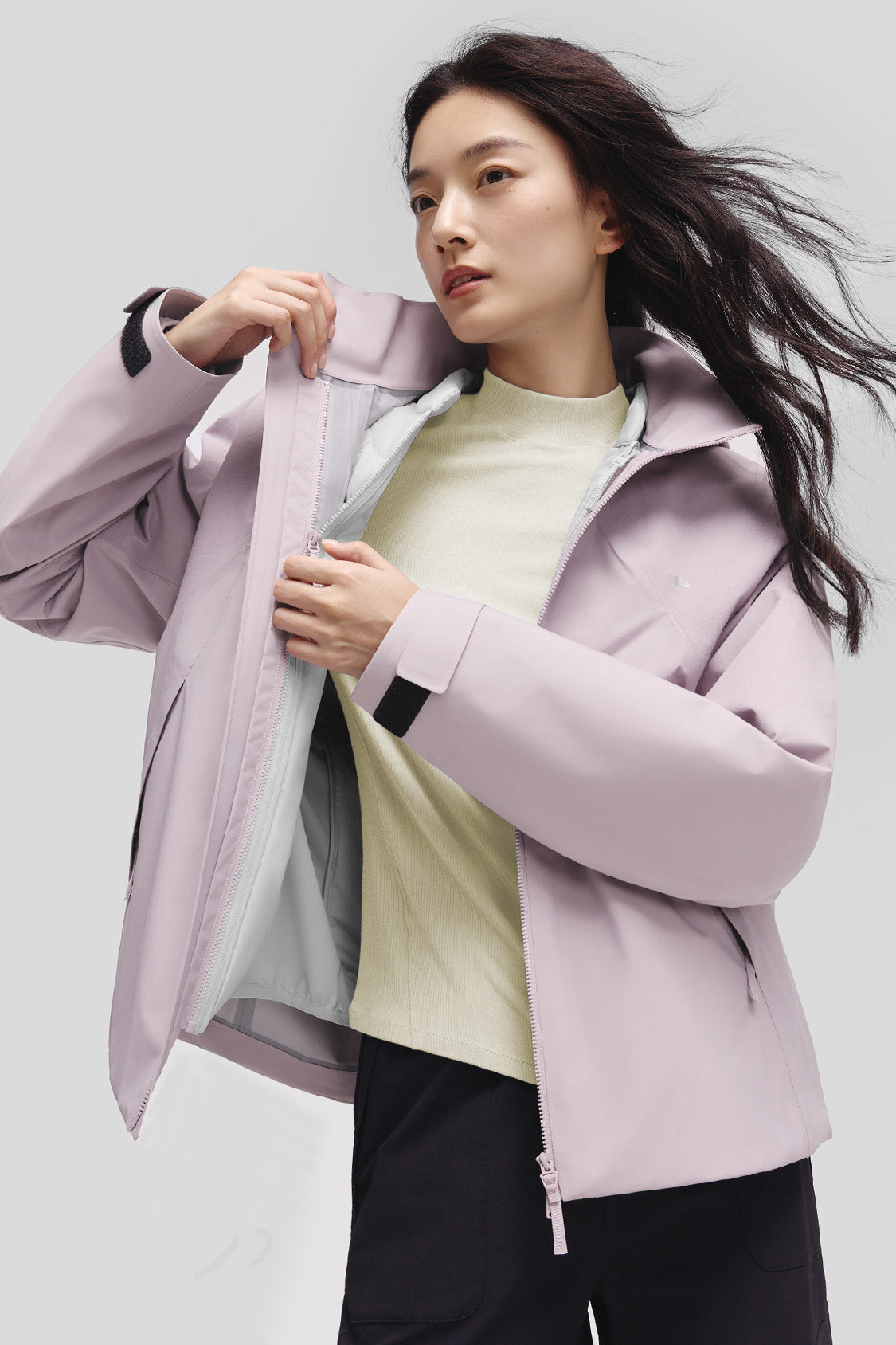 beneunder peakflex – women’s stretch insulated shell jacket (removable hood, warm liner) #color_pink