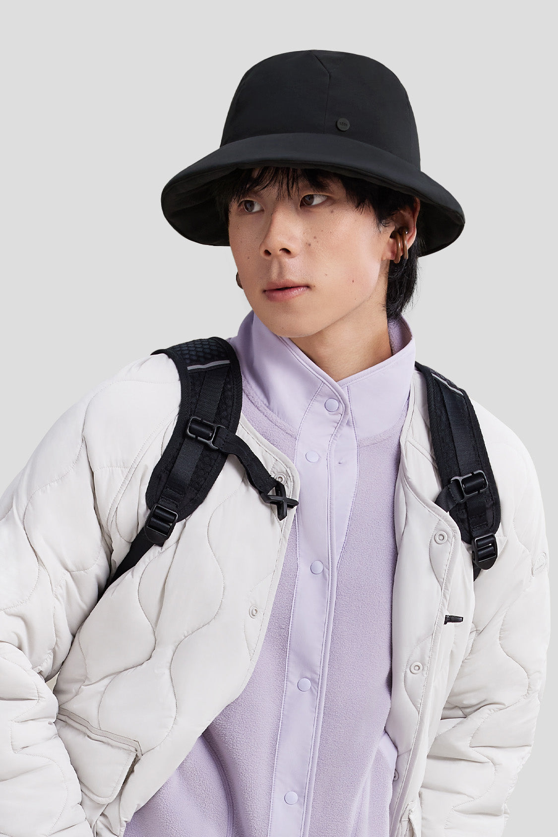 beneunder puff insulated fisherman hat #color_black
