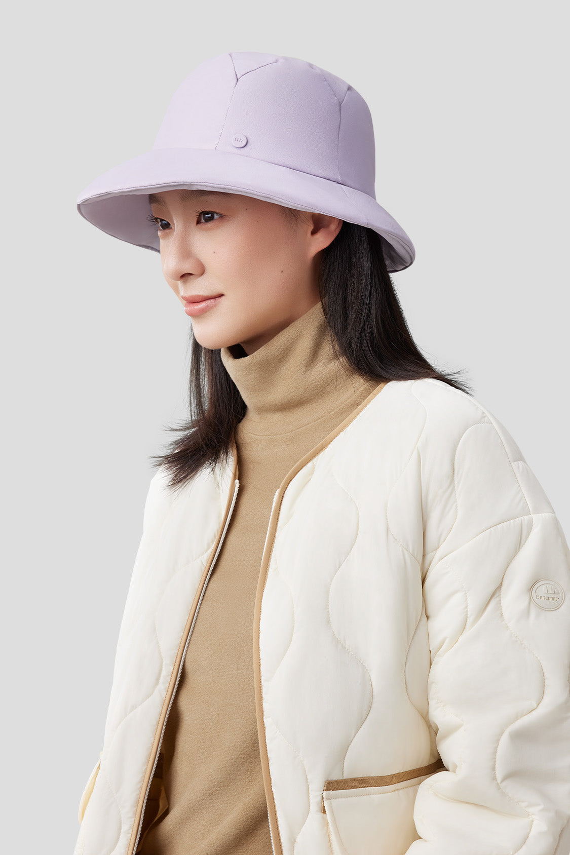 beneunder puff insulated fisherman hat #color_lavender purple