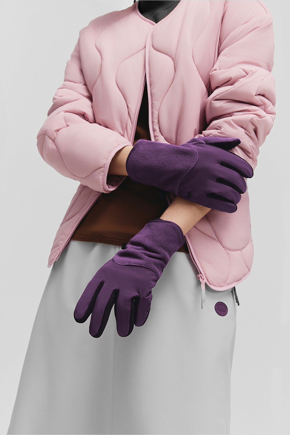 beneunder glovetherm unisex thermal fleece gloves #color_purple