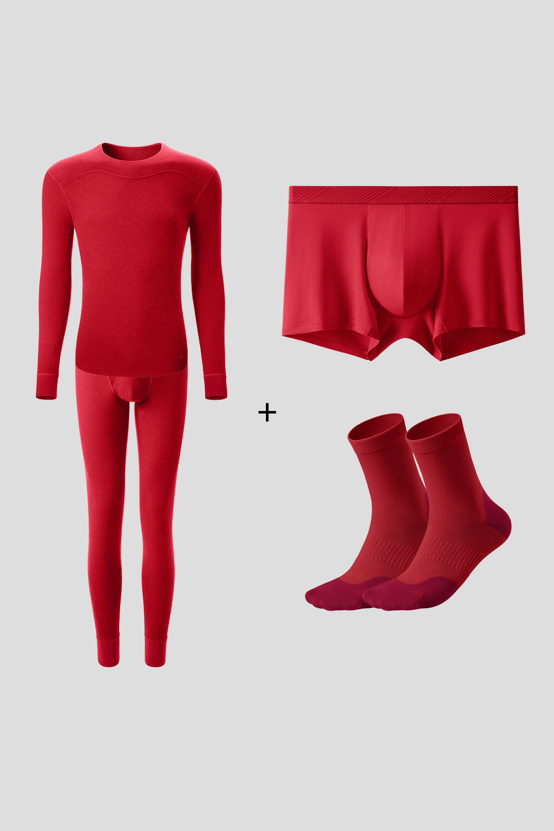 beneunder men's thermal set #color_red