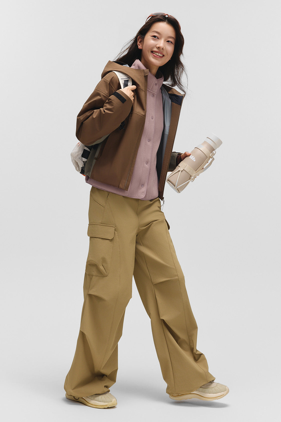 beneunder corefit womens light warmth regular fit fleece jacket#color_taupe