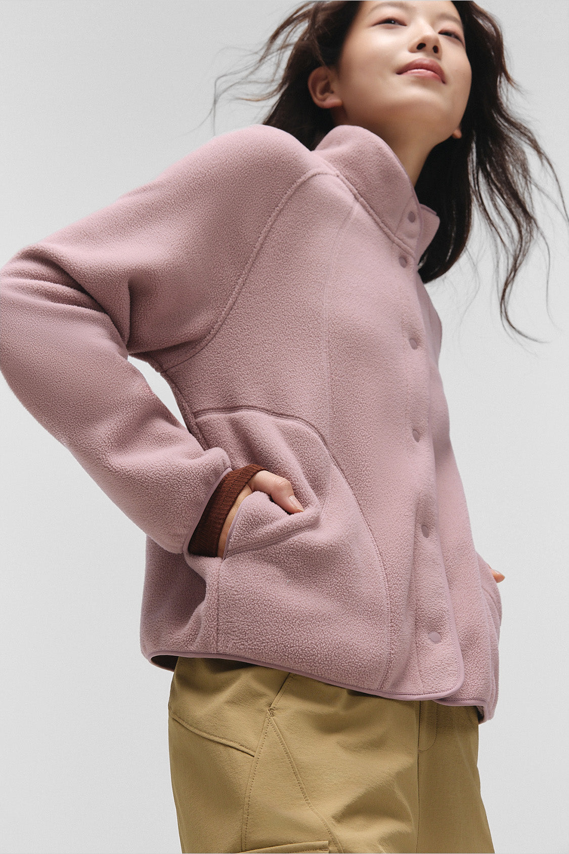 beneunder corefit womens light warmth regular fit fleece jacket#color_taupe