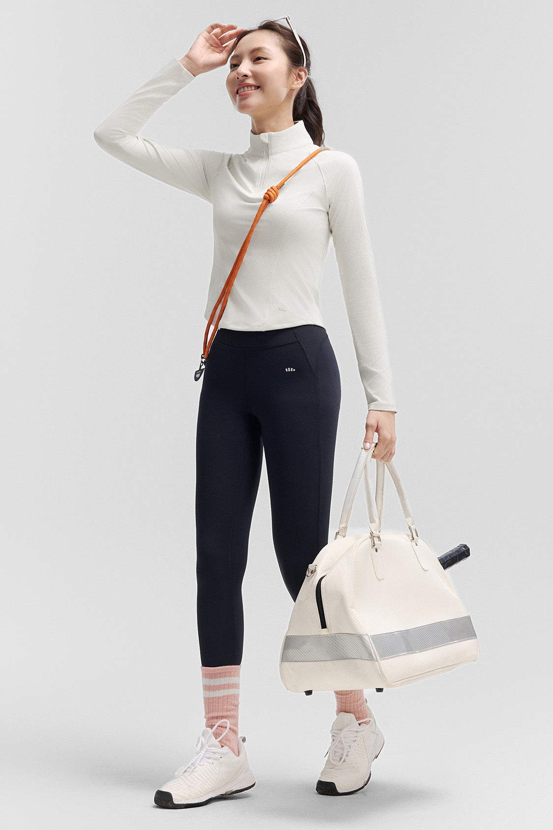 beneunder stripedry womens striped quick dry shaping top #color_beige