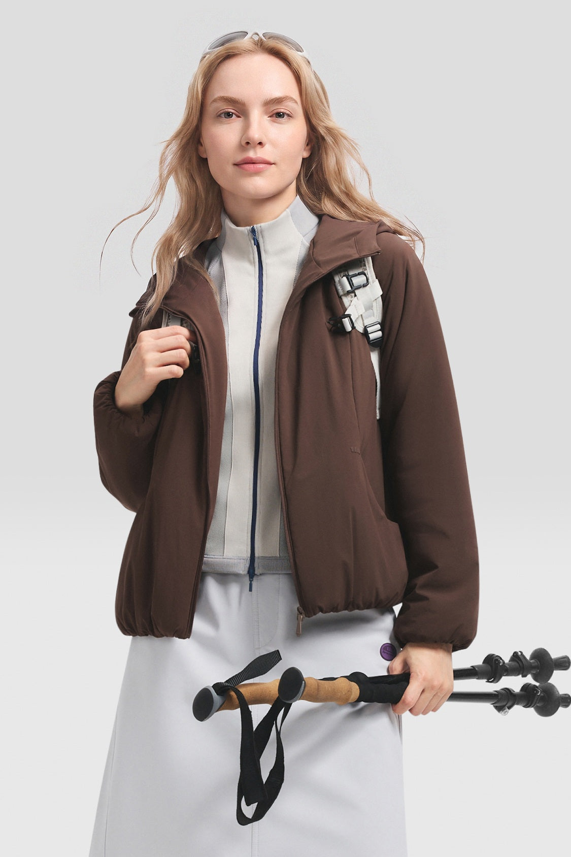 Women's Stretch Hooded Insulated Jacket (Mid Warmth) EF003