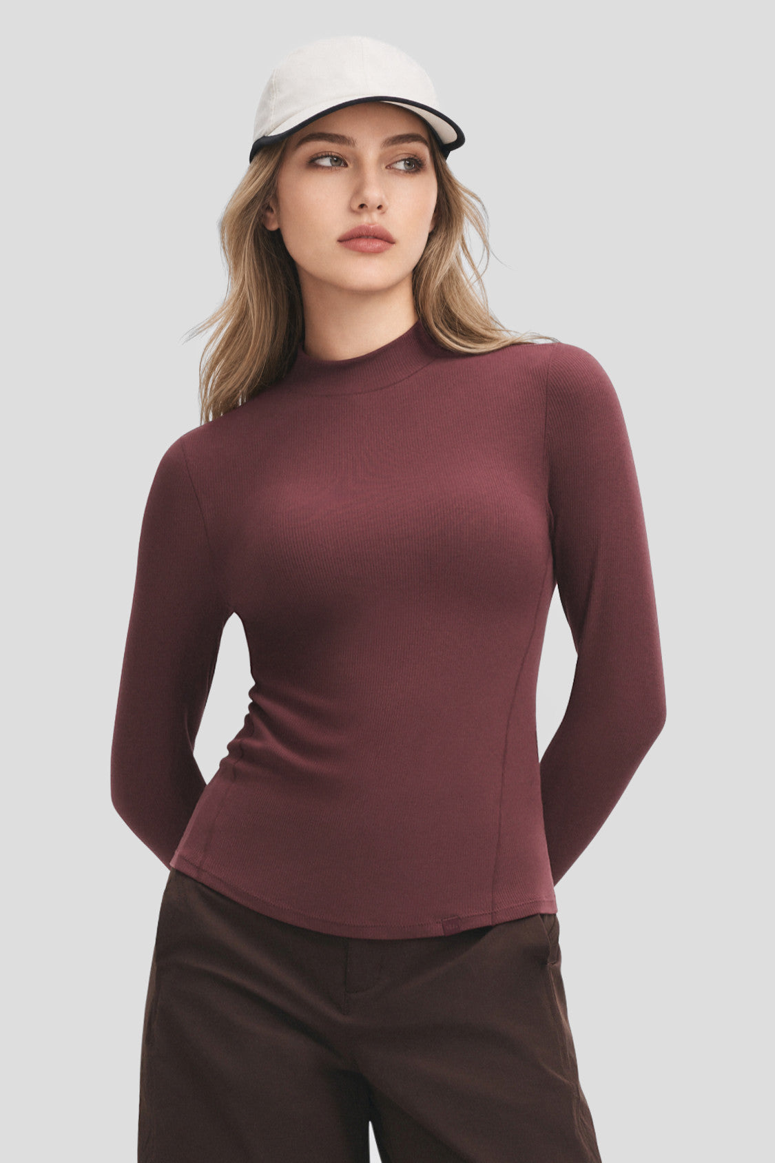Women's Mock-Neck Base Layer Top (Light Warmth) SF026