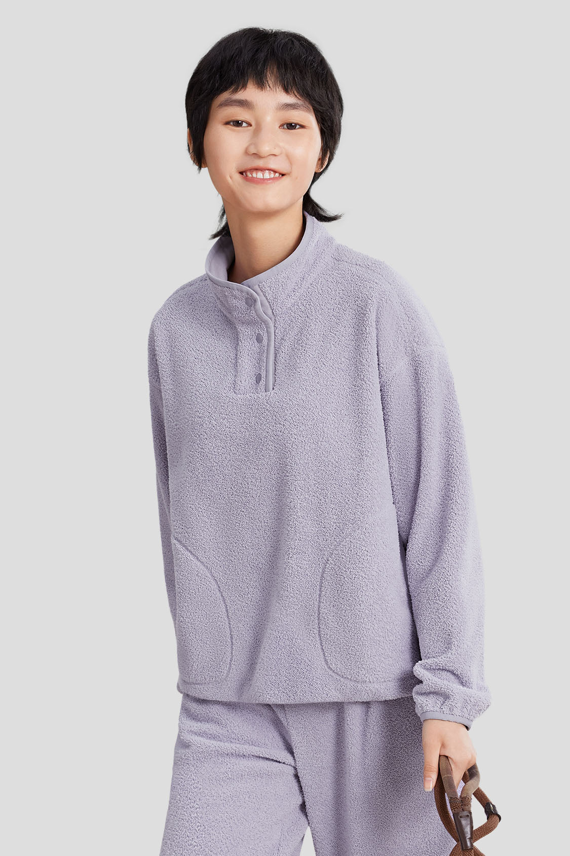 beneunder women's cozy fleece loungewear #color_lavender purple