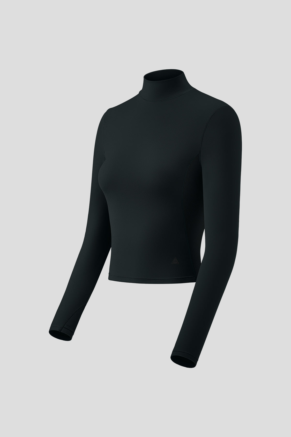 women's half turtleneck sports long-sleeve shirt upf50+ #color_black