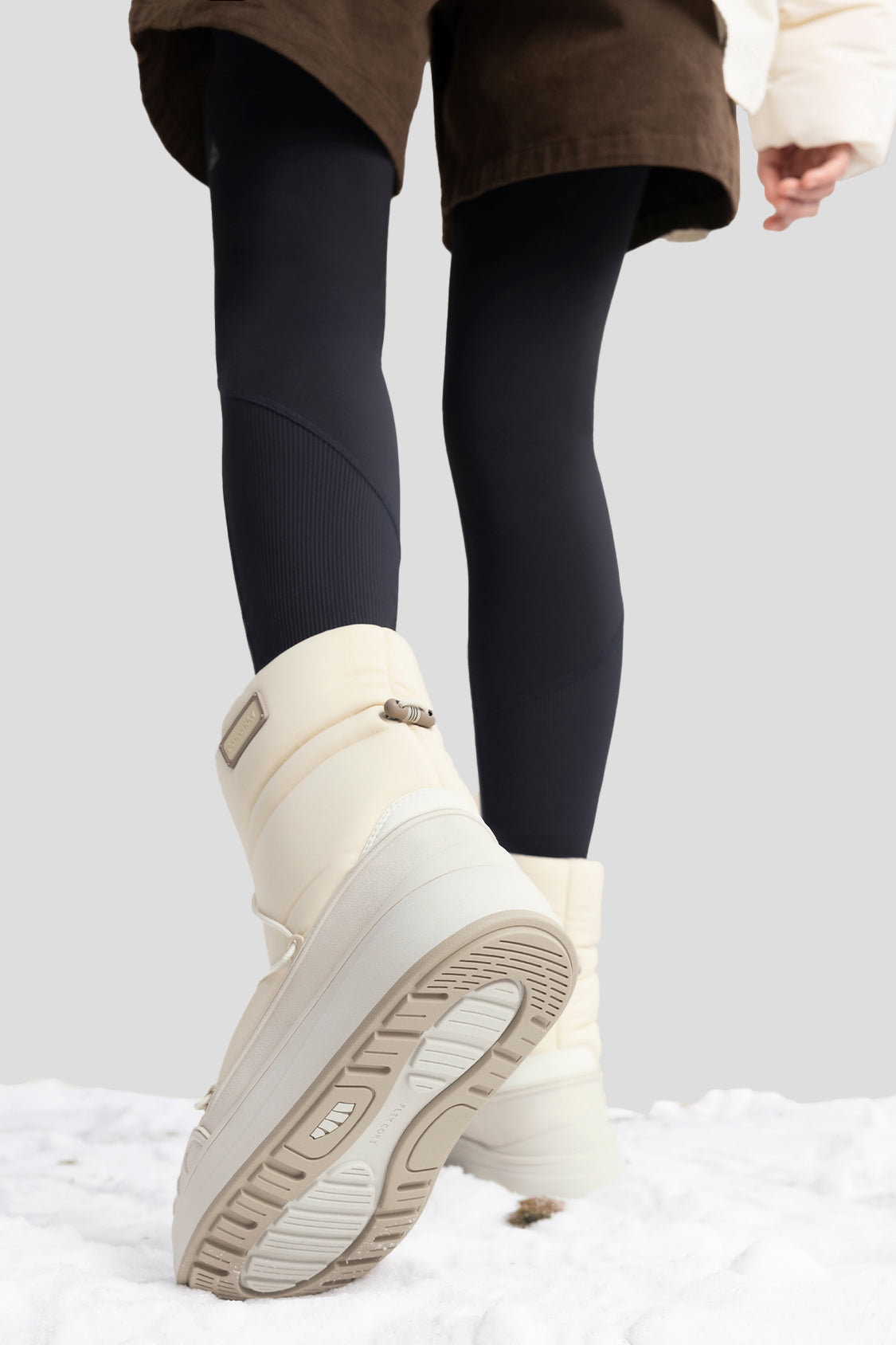 women's high-top puffer insulated warm boots #color_beige