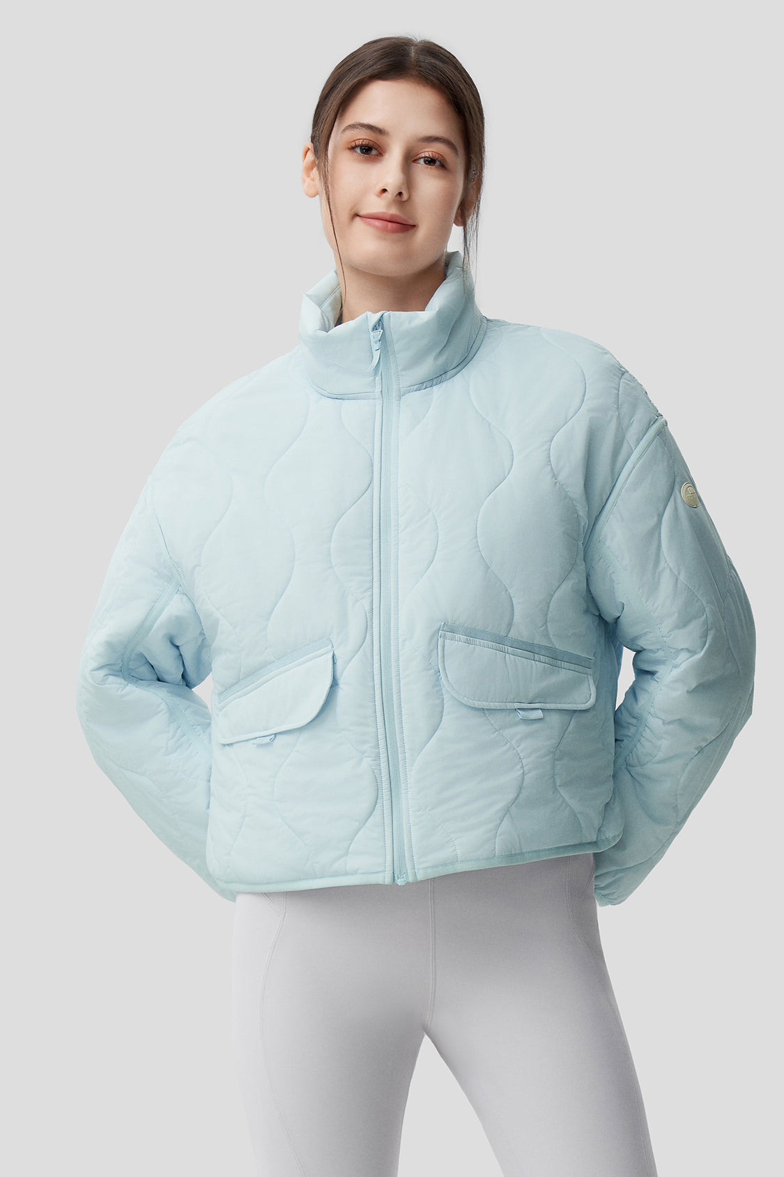 beneunder women's padded jacket with a stand-up collar #color_sky blue