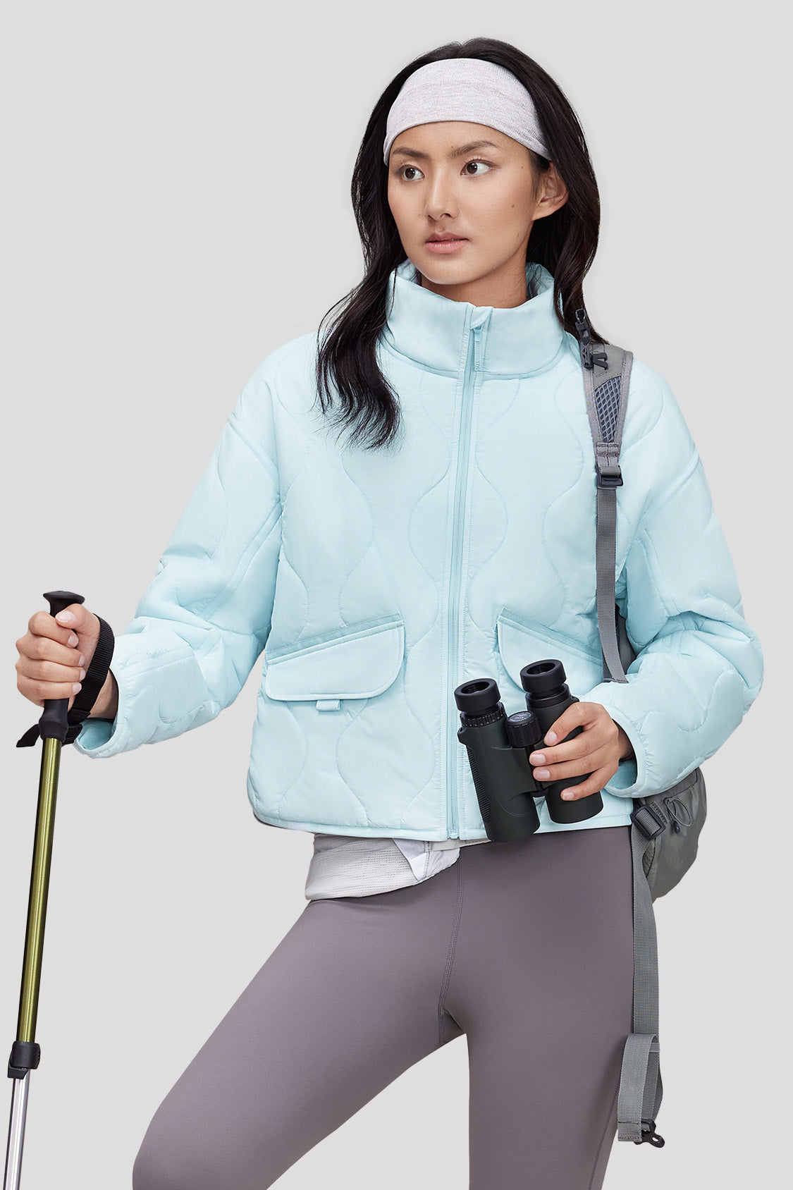 beneunder women's padded jacket with a stand-up collar #color_sky blue