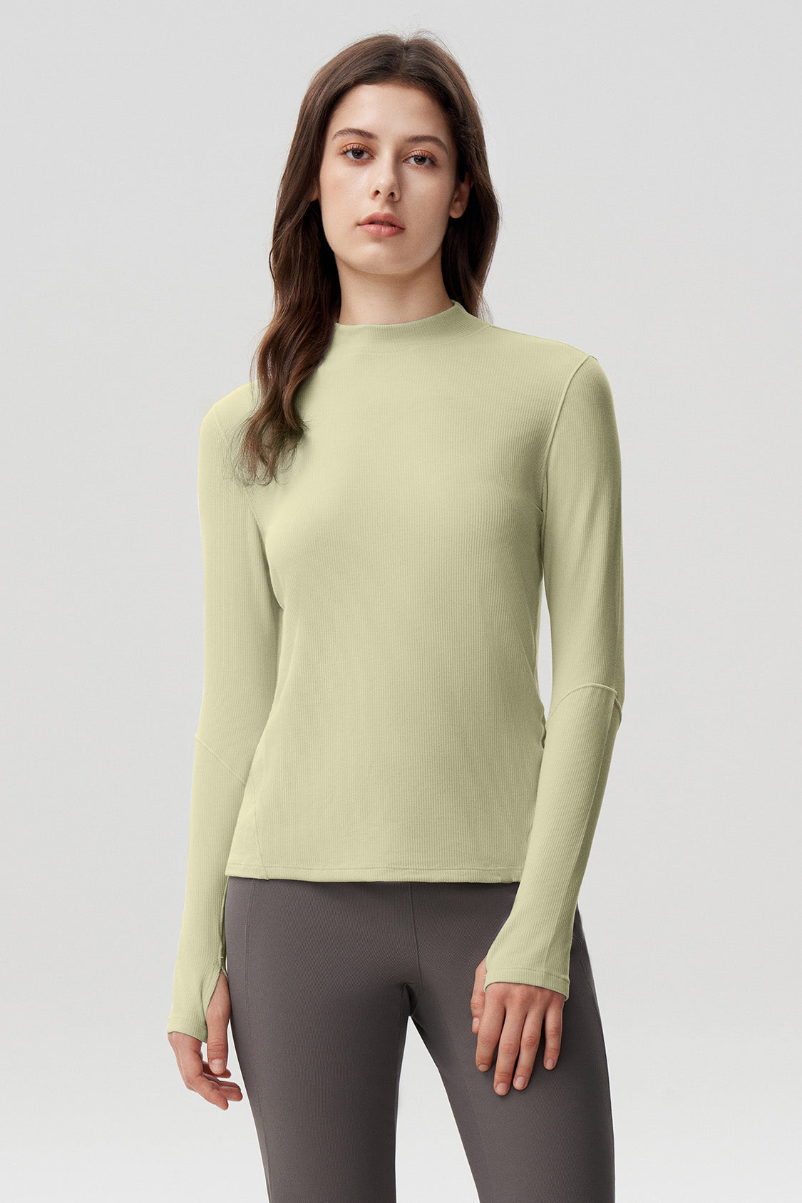 women's semi-turtleneck skin-fit base layer shirt #color_teal