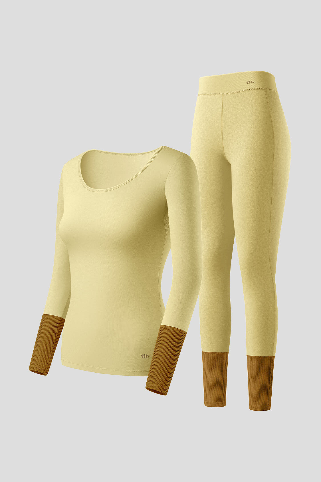 women's skin-sensitive low-key warm underwear set #color_hazy yellow