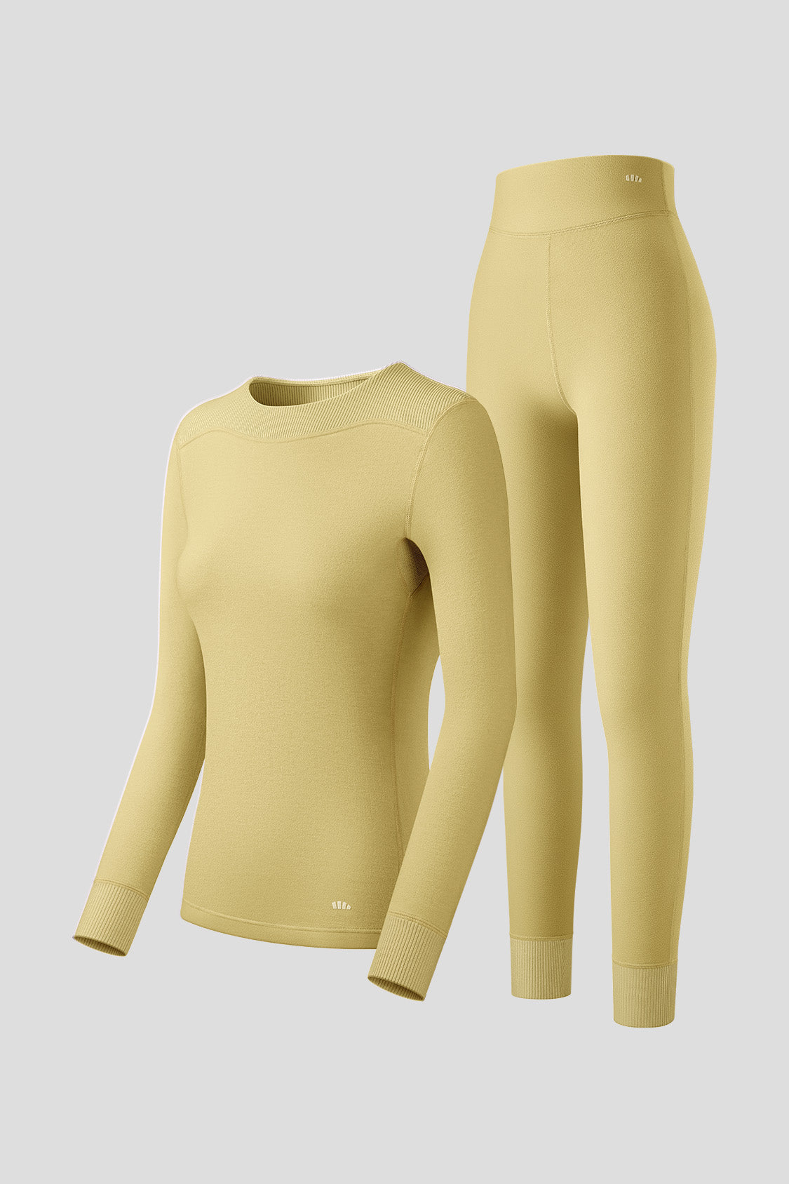 beneunder women's thermal base laye set #color_dune yellow