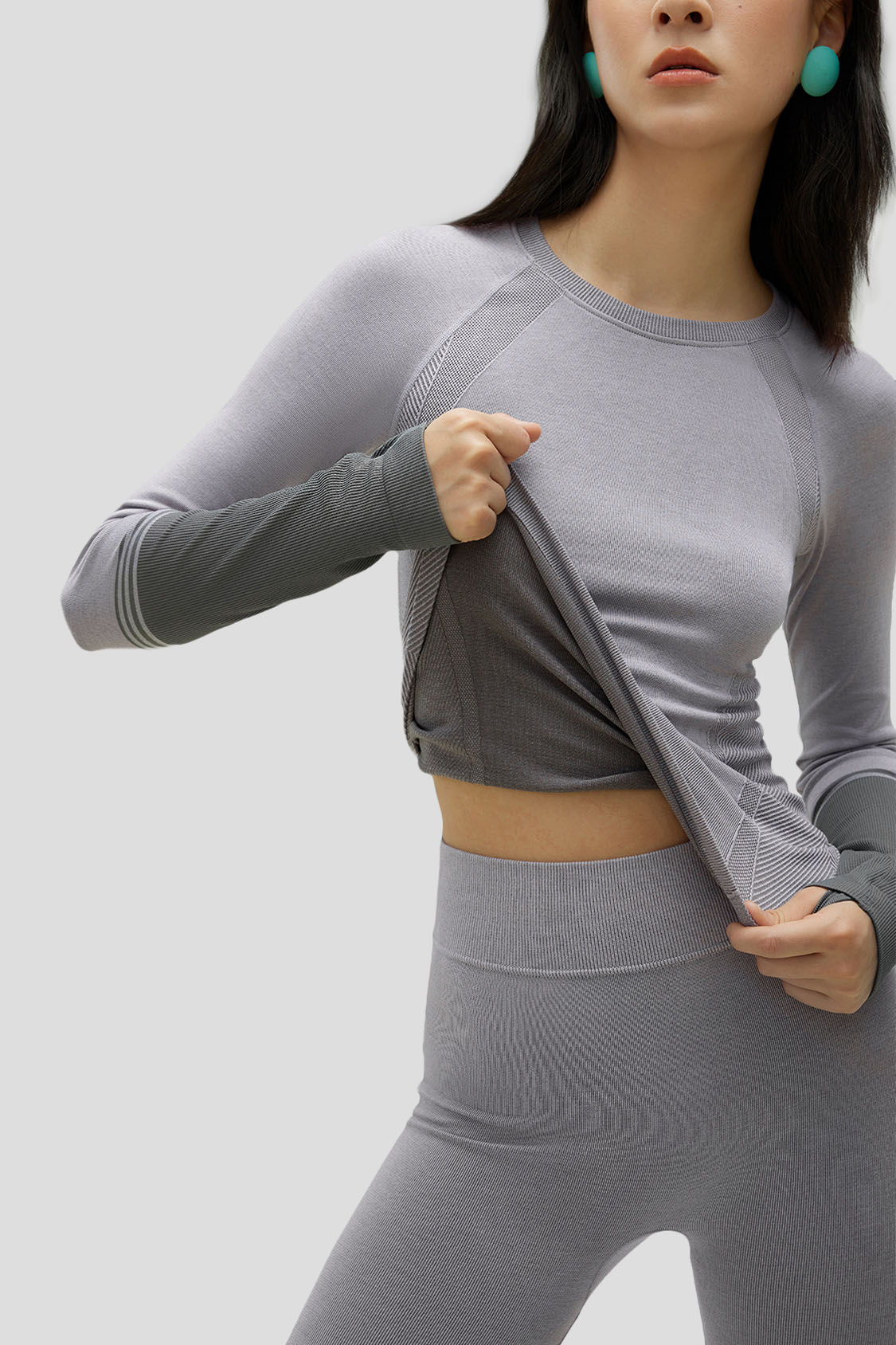 women's thermal high-elasticity underwear set #color_misty plum