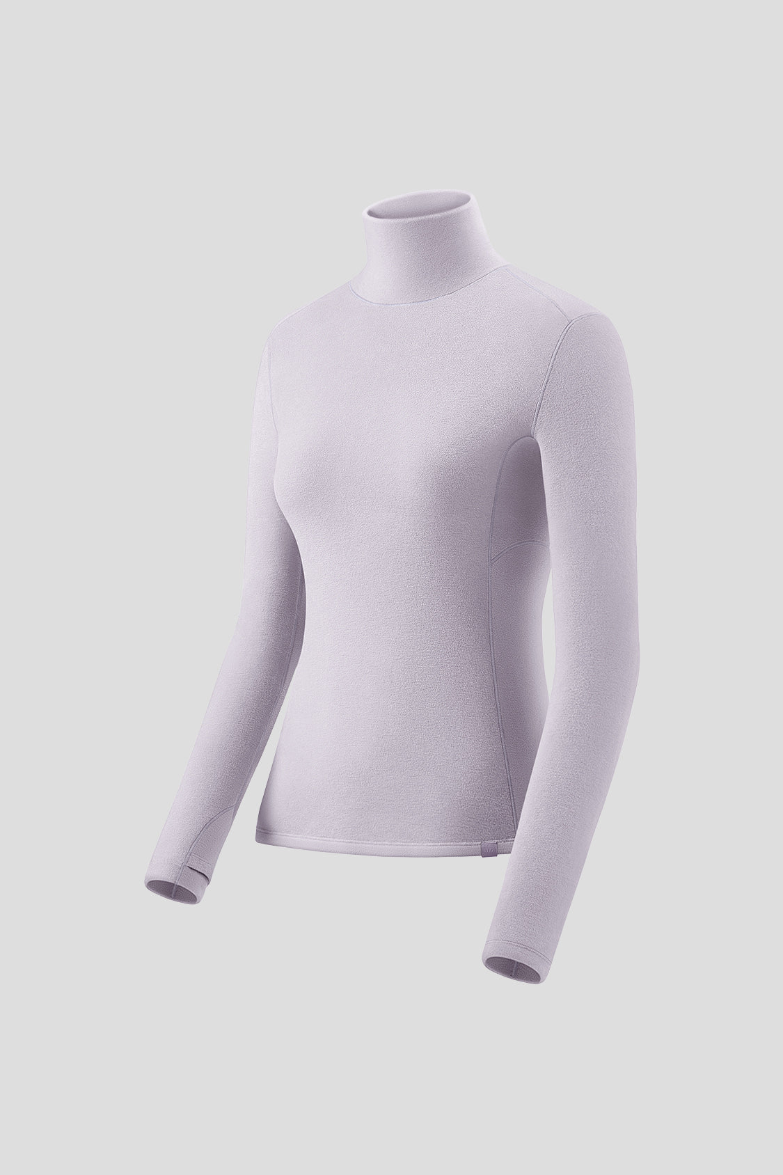 women's warm high neck fleece base layer #color_lavender purple