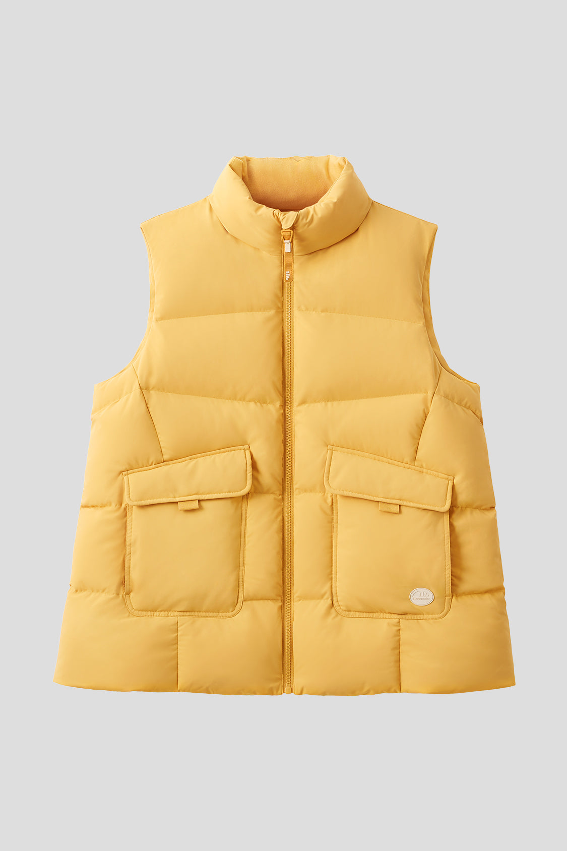 women's water-resistant down vest #color_sand yellow