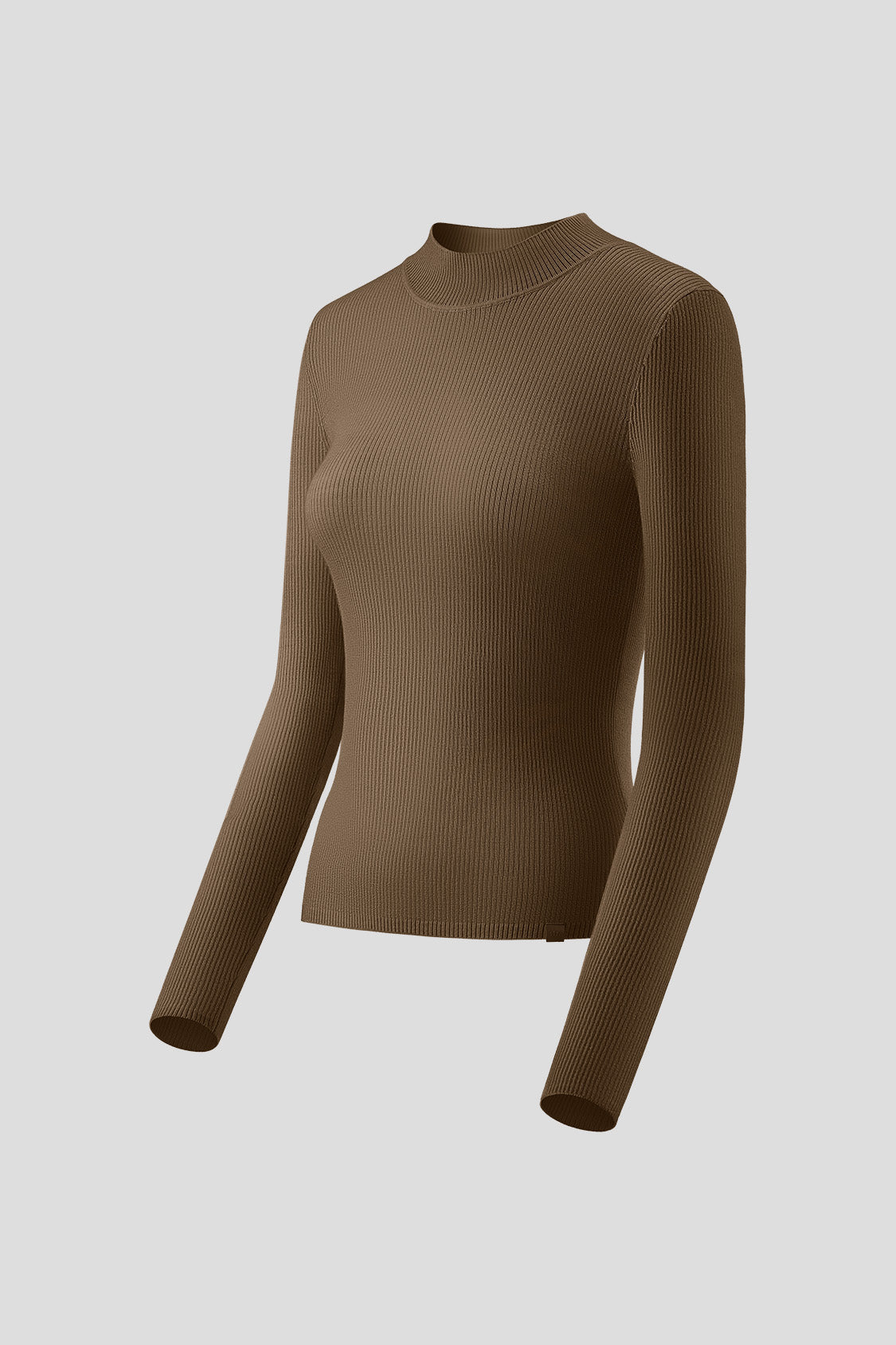 beneunder women's wool baselayer sweater #color_truffle brown