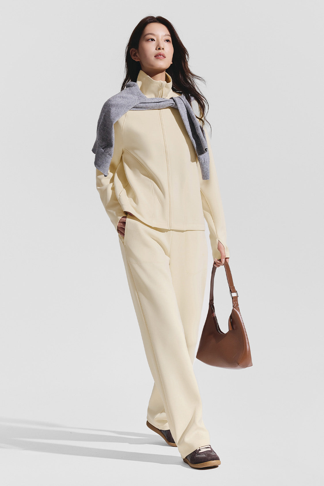 beneunder breezeshield womens high collar windproof sun jacket upf50#color_yellow