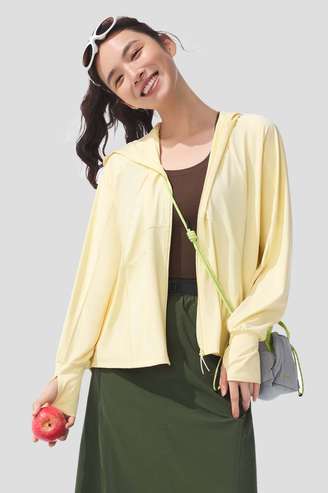 beneunder women's sun protection jacket #color_yellow