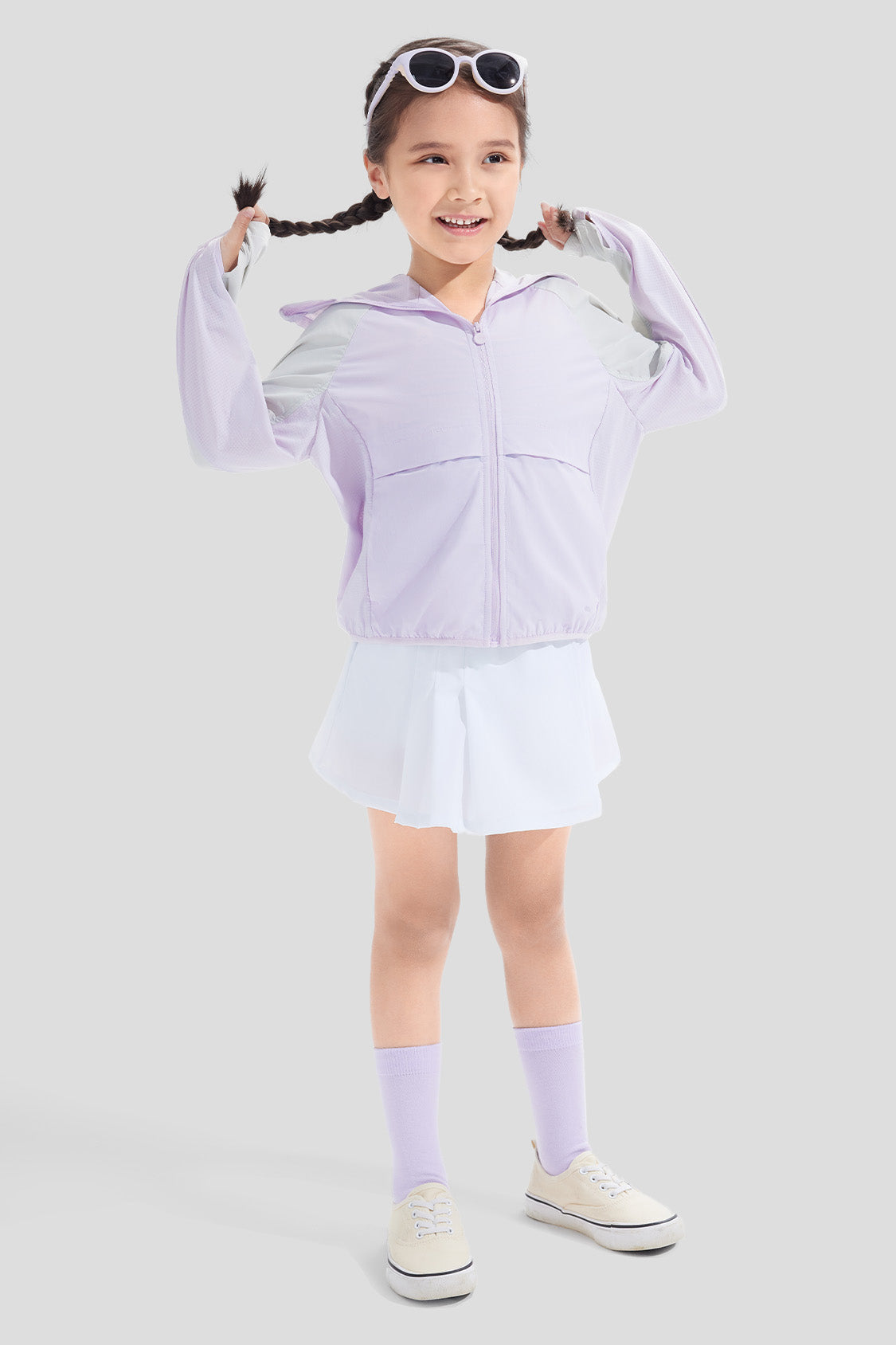 beneunder kids sports sunwear upf50 #color_frosty purple-galaxy grey