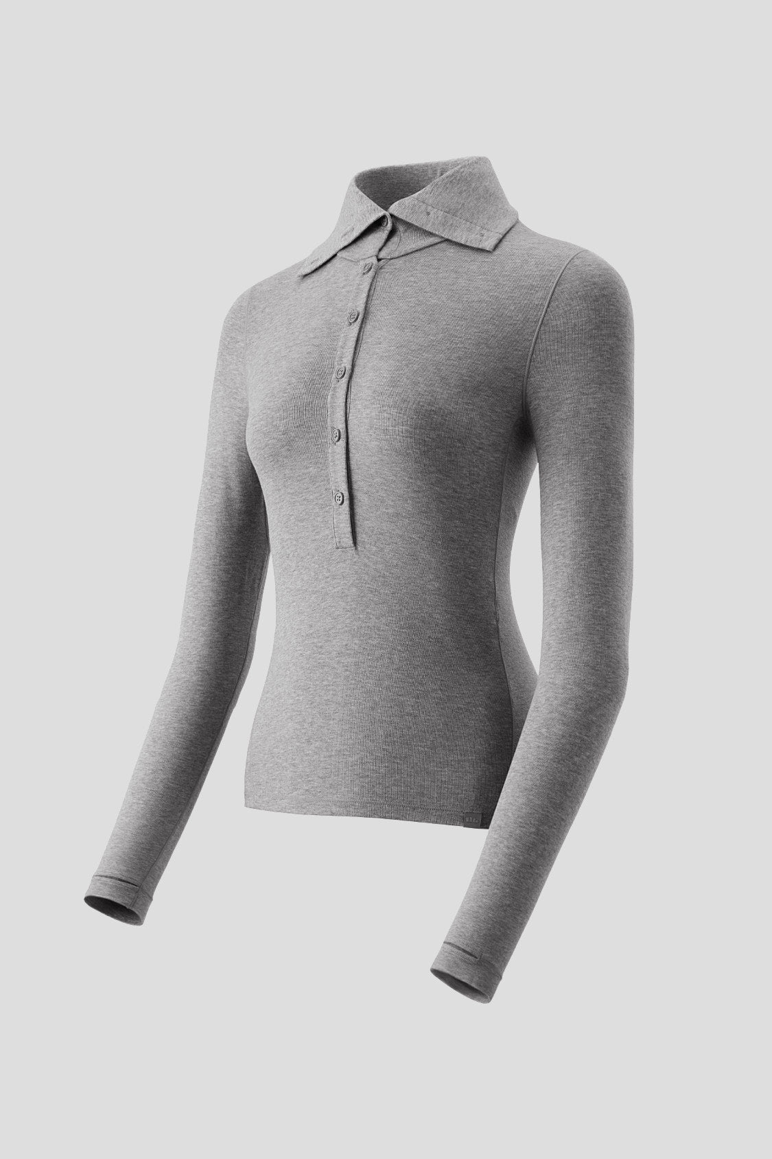 Women's Wool-Blend Collared Base Layer Top (Mid Warmth) HW001