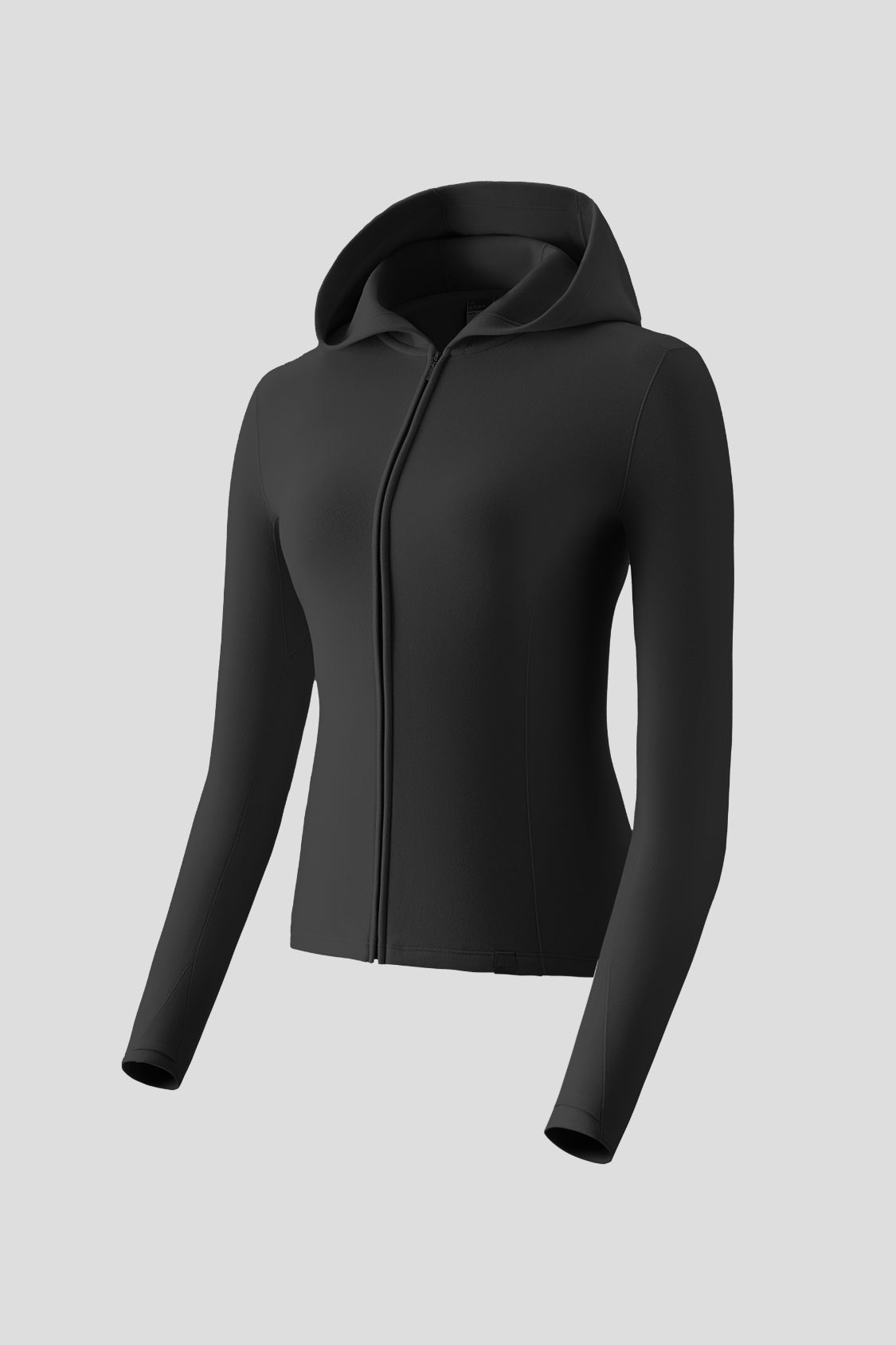 Women's High-Stretch Fleece Two-Way-Zip Hooded Base Layer Top (Mid Warmth) PM023