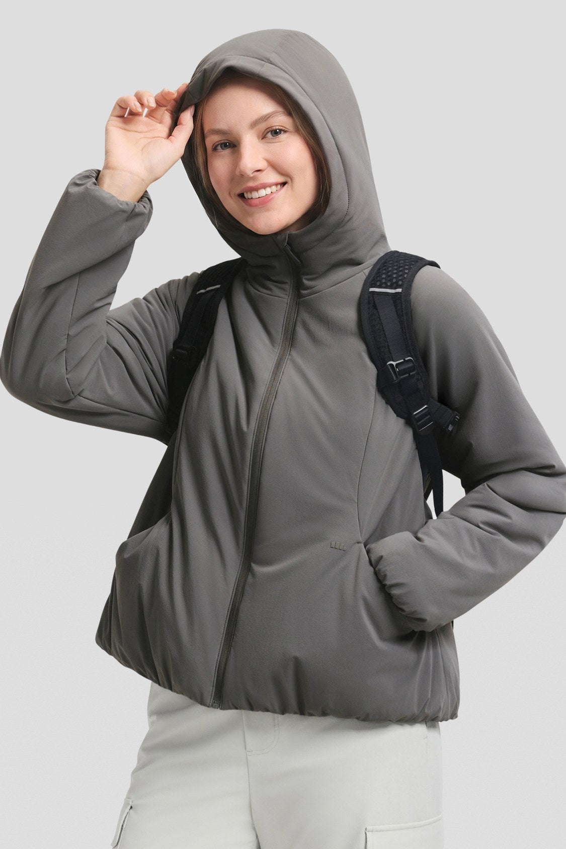 Women's Stretch Hooded Insulated Jacket (Mid Warmth) EF003