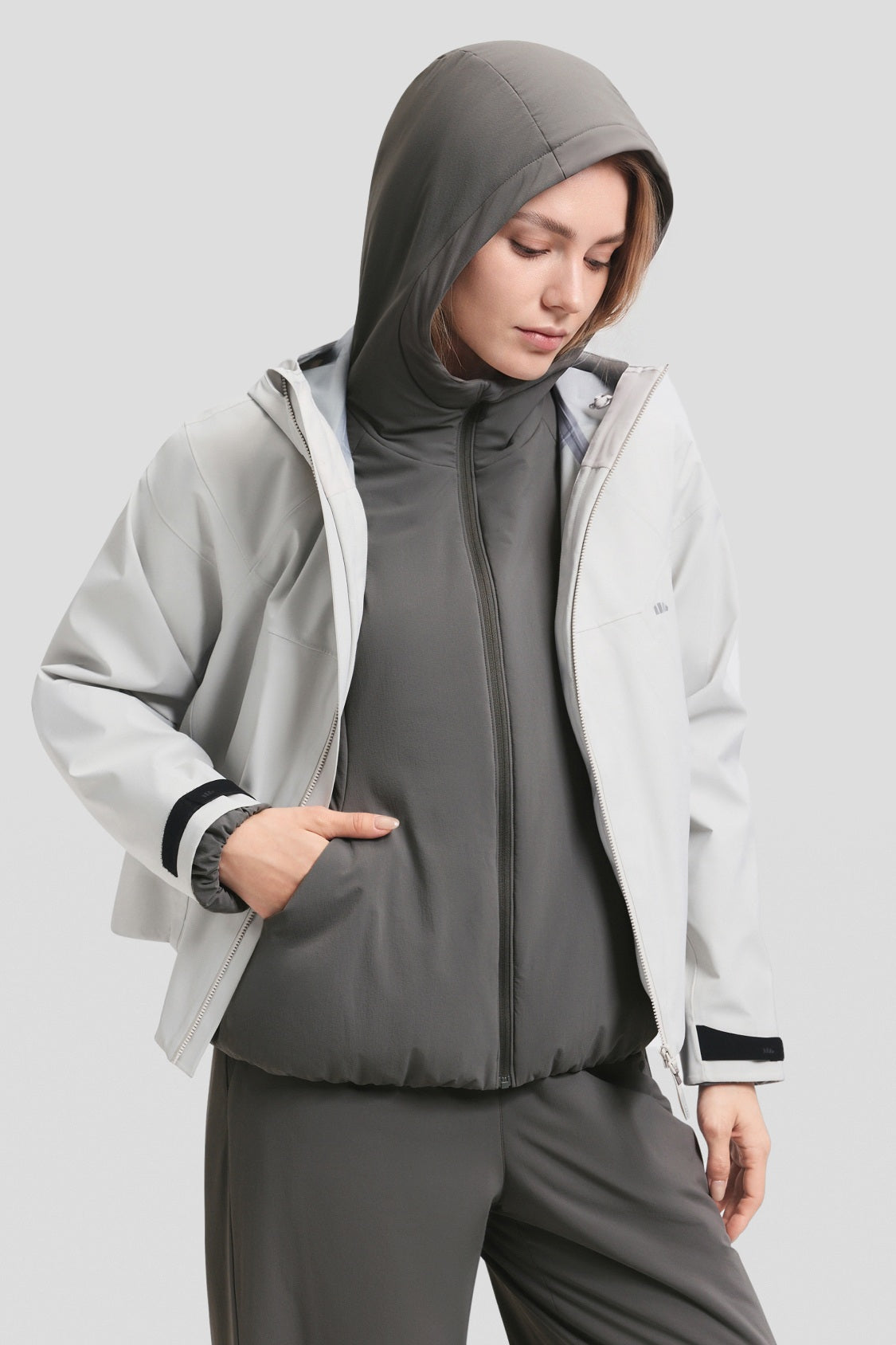 Women's Stretch Hooded Insulated Jacket (Mid Warmth) EF003